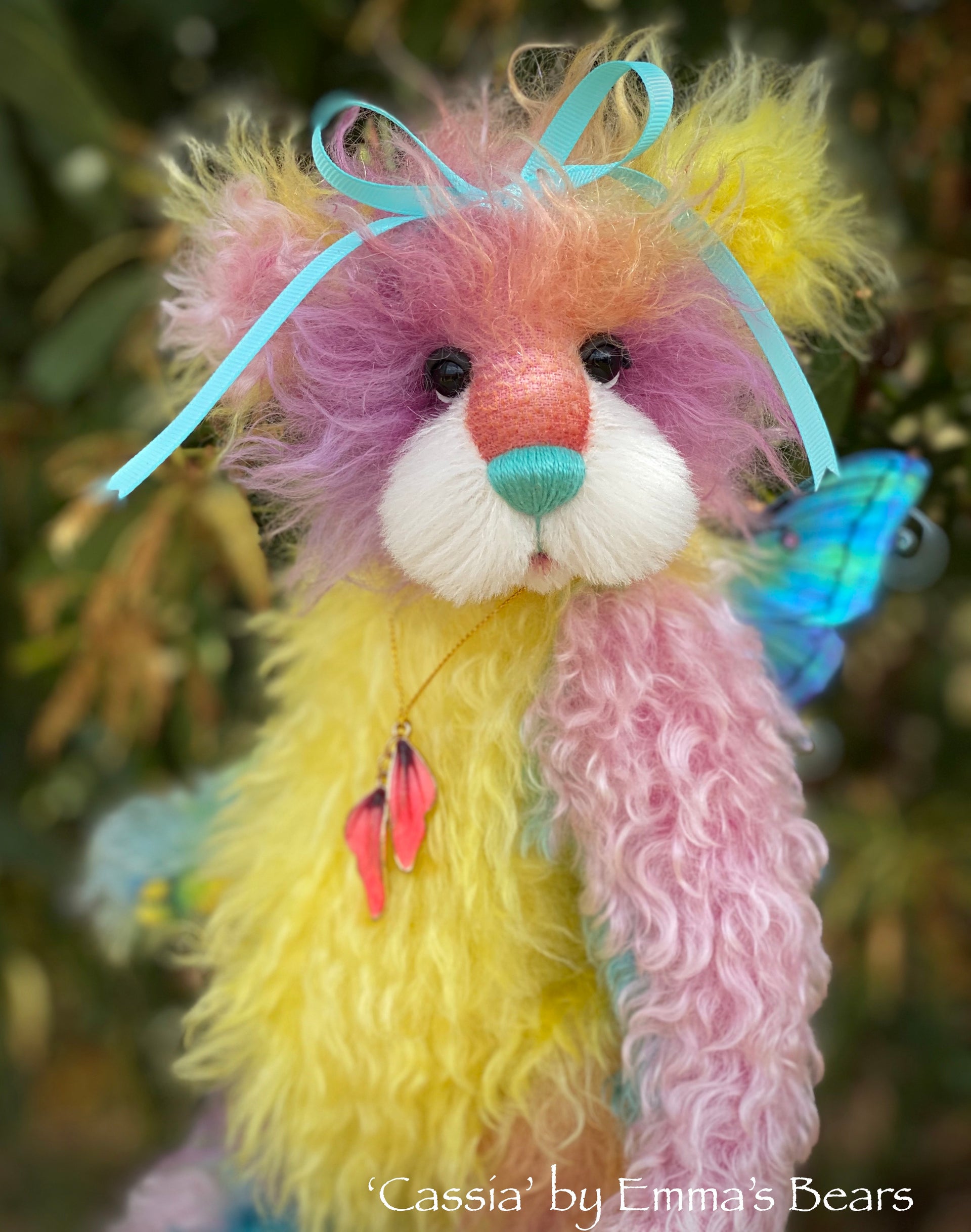 Cassia - 13" Rainbow Alpaca Artist Bear by Emma's Bears - OOAK