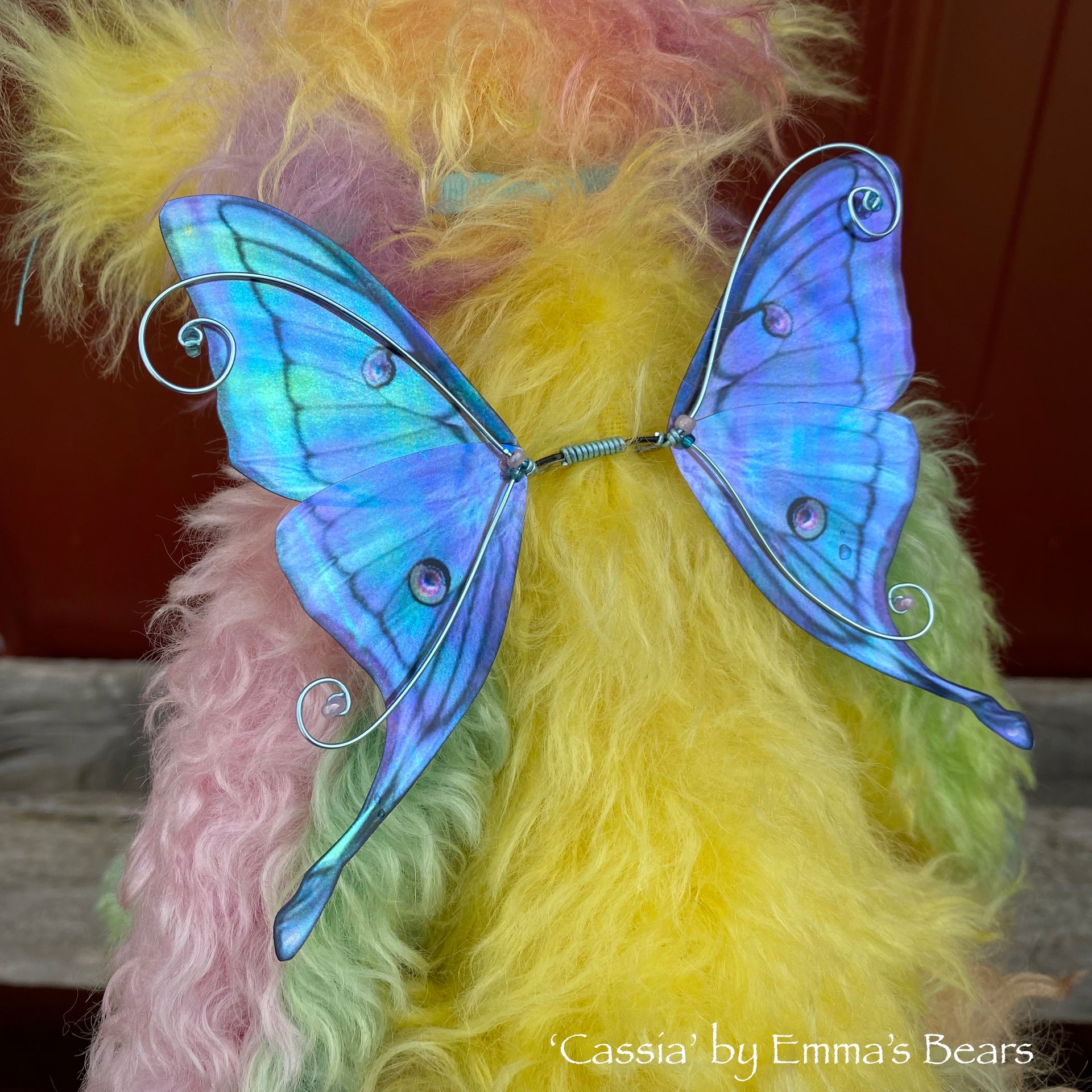 Cassia - 13" Rainbow Alpaca Artist Bear by Emma's Bears - OOAK