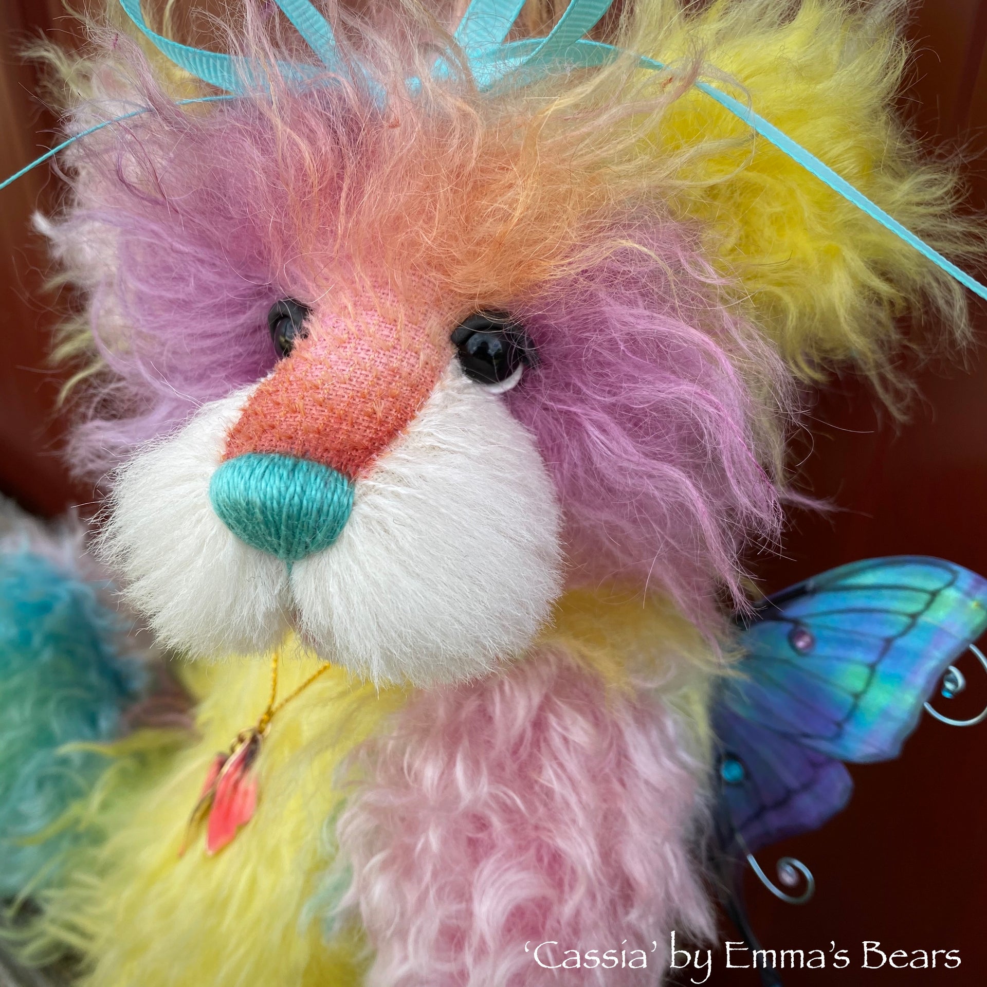 Cassia - 13" Rainbow Alpaca Artist Bear by Emma's Bears - OOAK