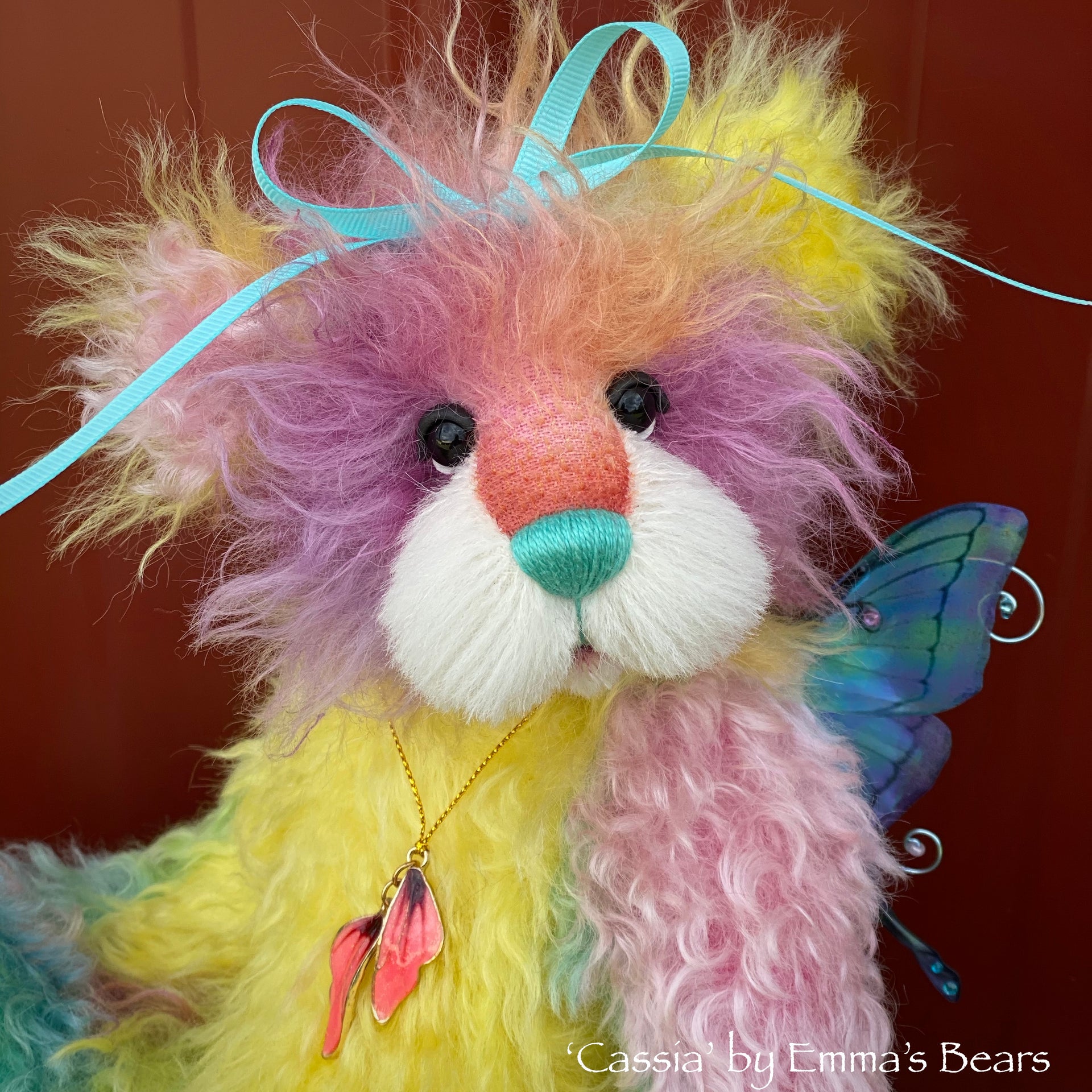 Cassia - 13" Rainbow Alpaca Artist Bear by Emma's Bears - OOAK