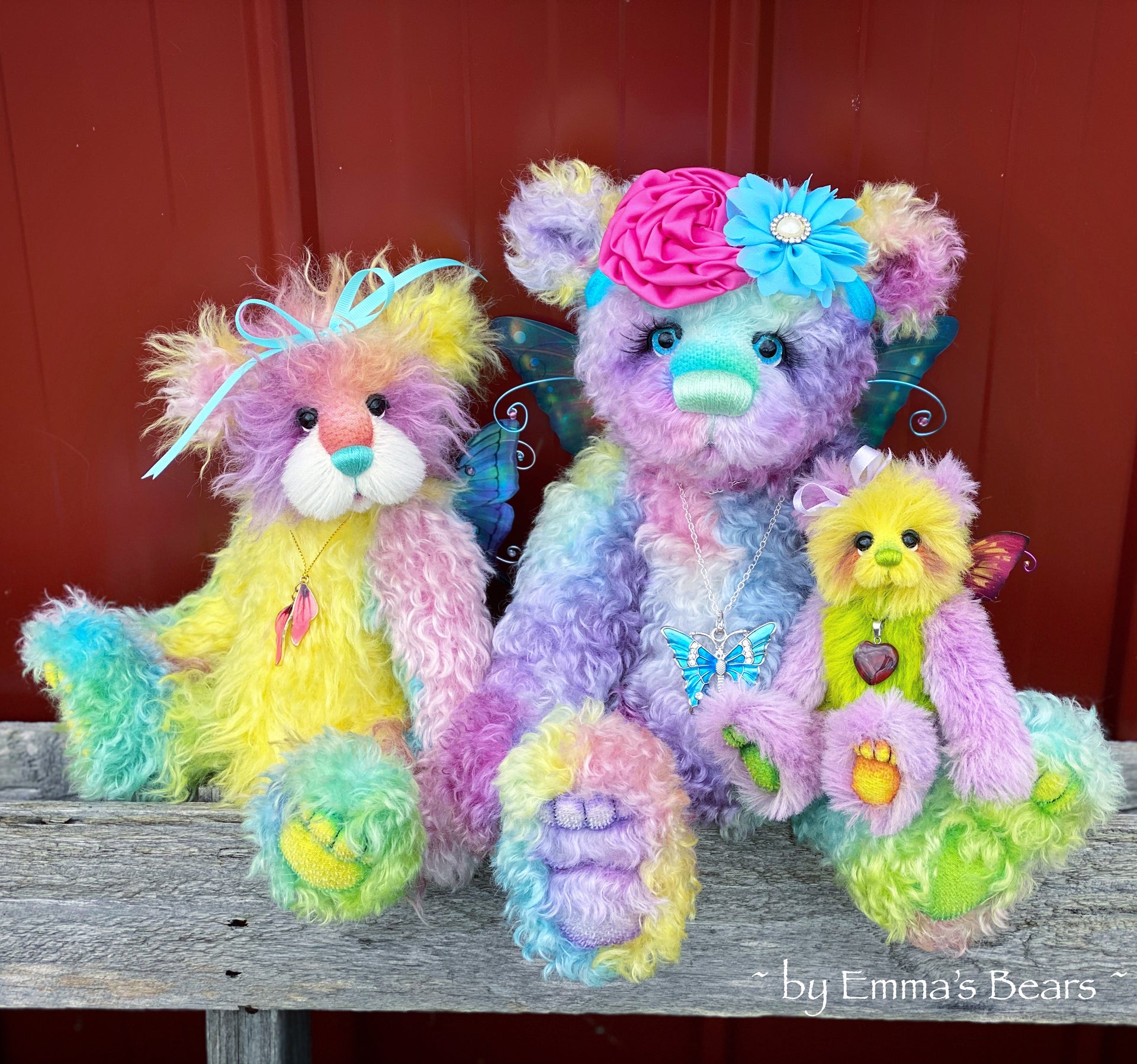 Dandelion - 7" Rainbow Alpaca Artist Bear by Emma's Bears - OOAK