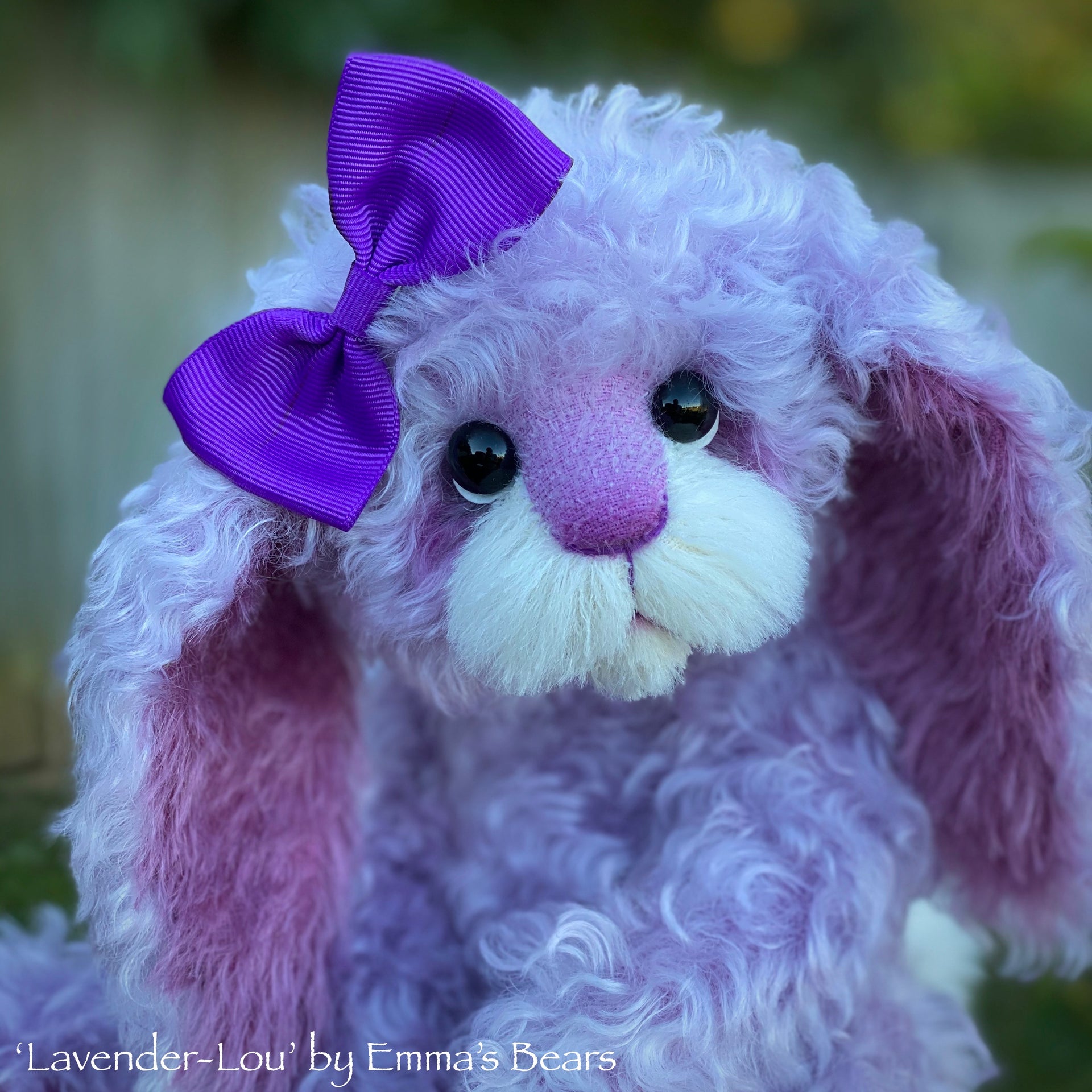 Lavender-Lou - 12" Hand-Dyed Kid Mohair Bunny by Emma's Bears - CUSTOM OOAK