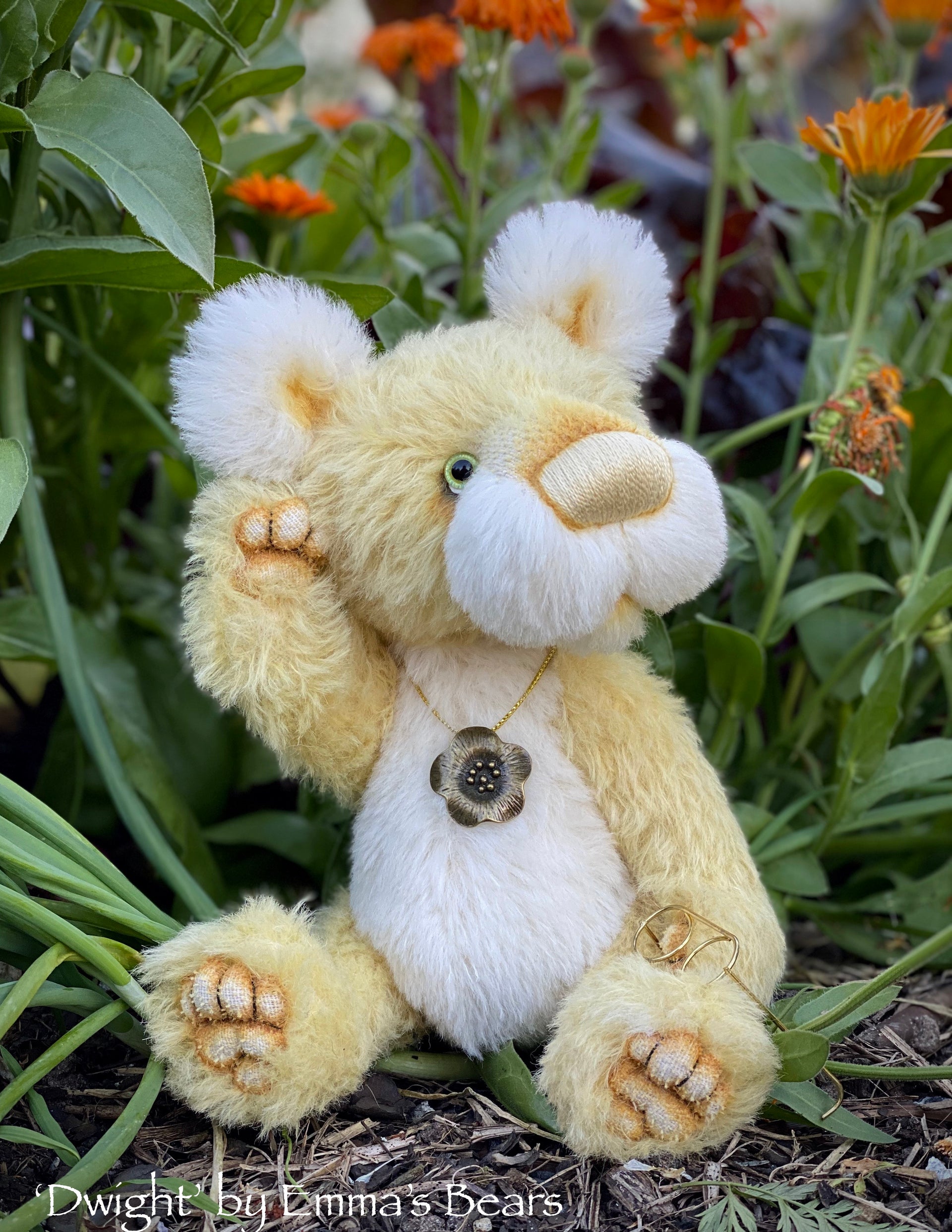 Dwight - 11" Hand Dyed Mohair and Alpaca Artist Bear by Emma's Bears - OOAK