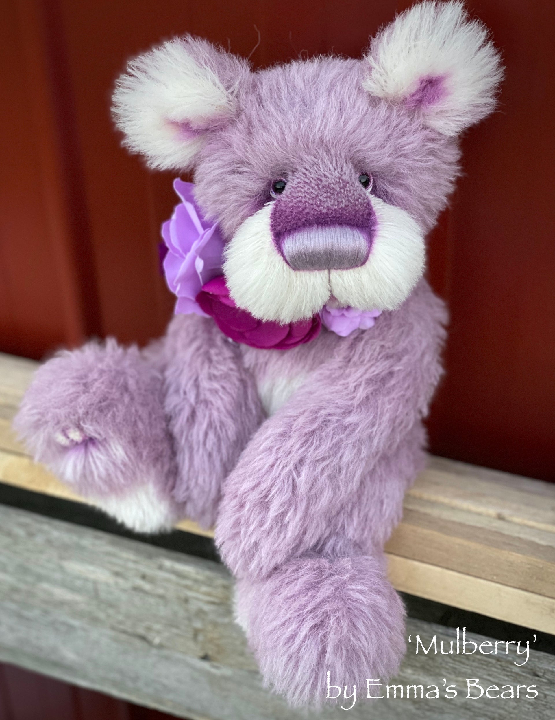 Mulberry - 13" Hand Dyed Alpaca Artist Bear by Emma's Bears - OOAK