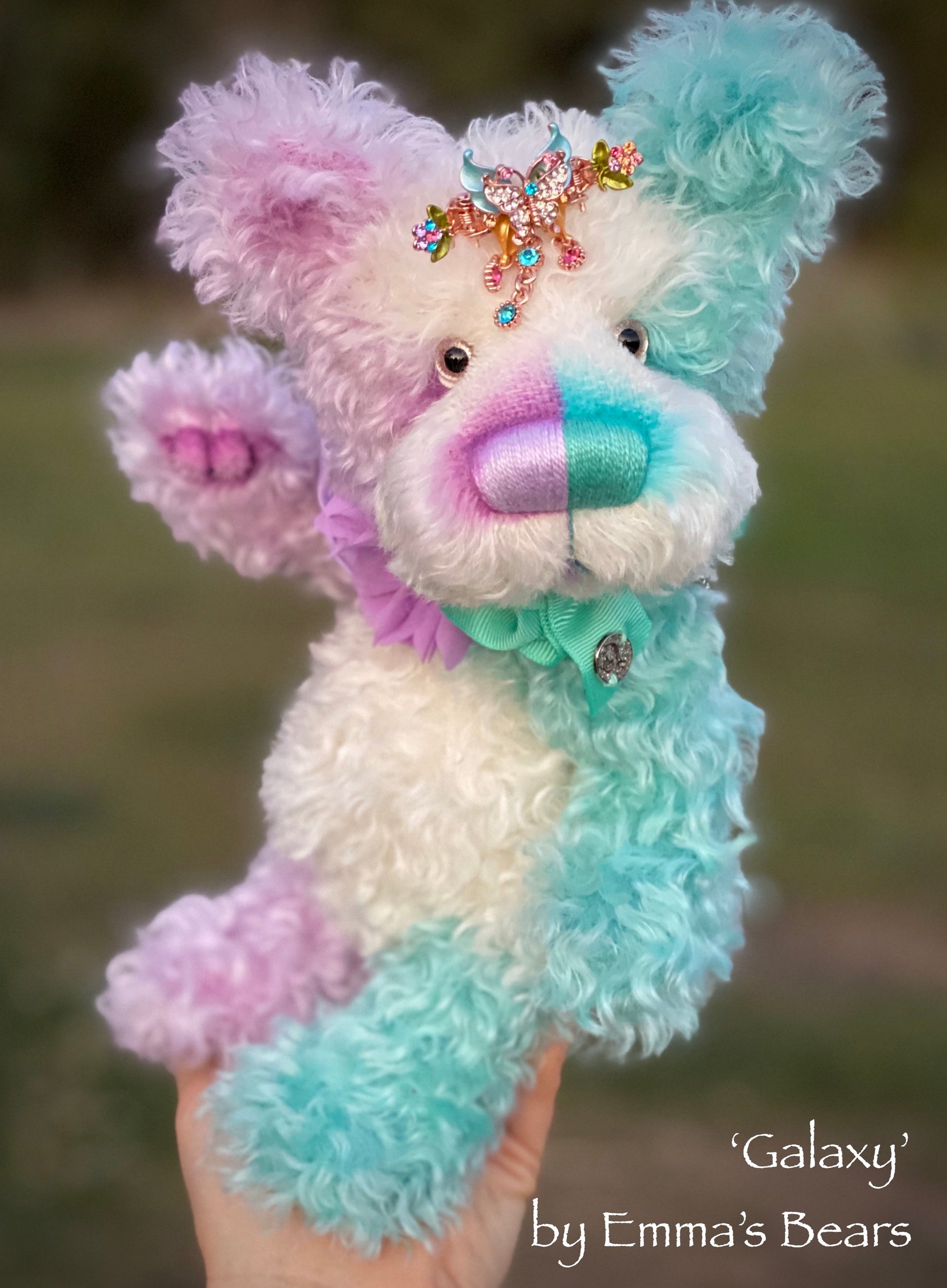 Galaxy - 11" Hand Dyed Kid Mohair Artist Bear by Emma's Bears - OOAK