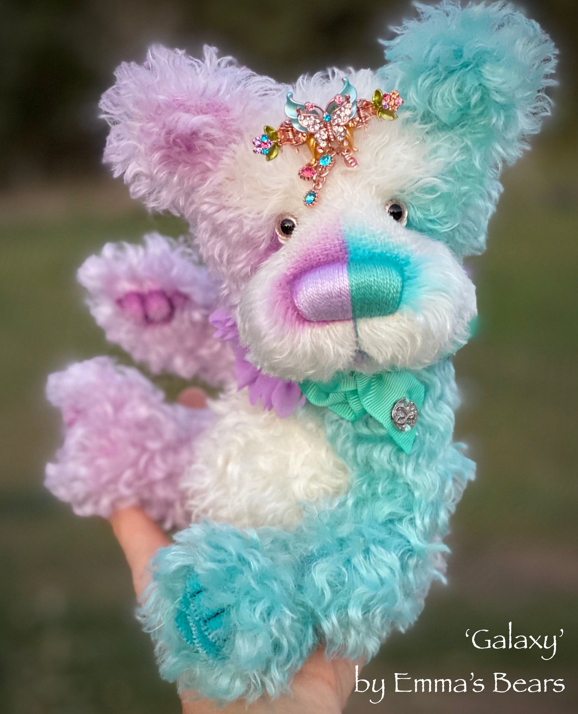 Galaxy - 11" Hand Dyed Kid Mohair Artist Bear by Emma's Bears - OOAK