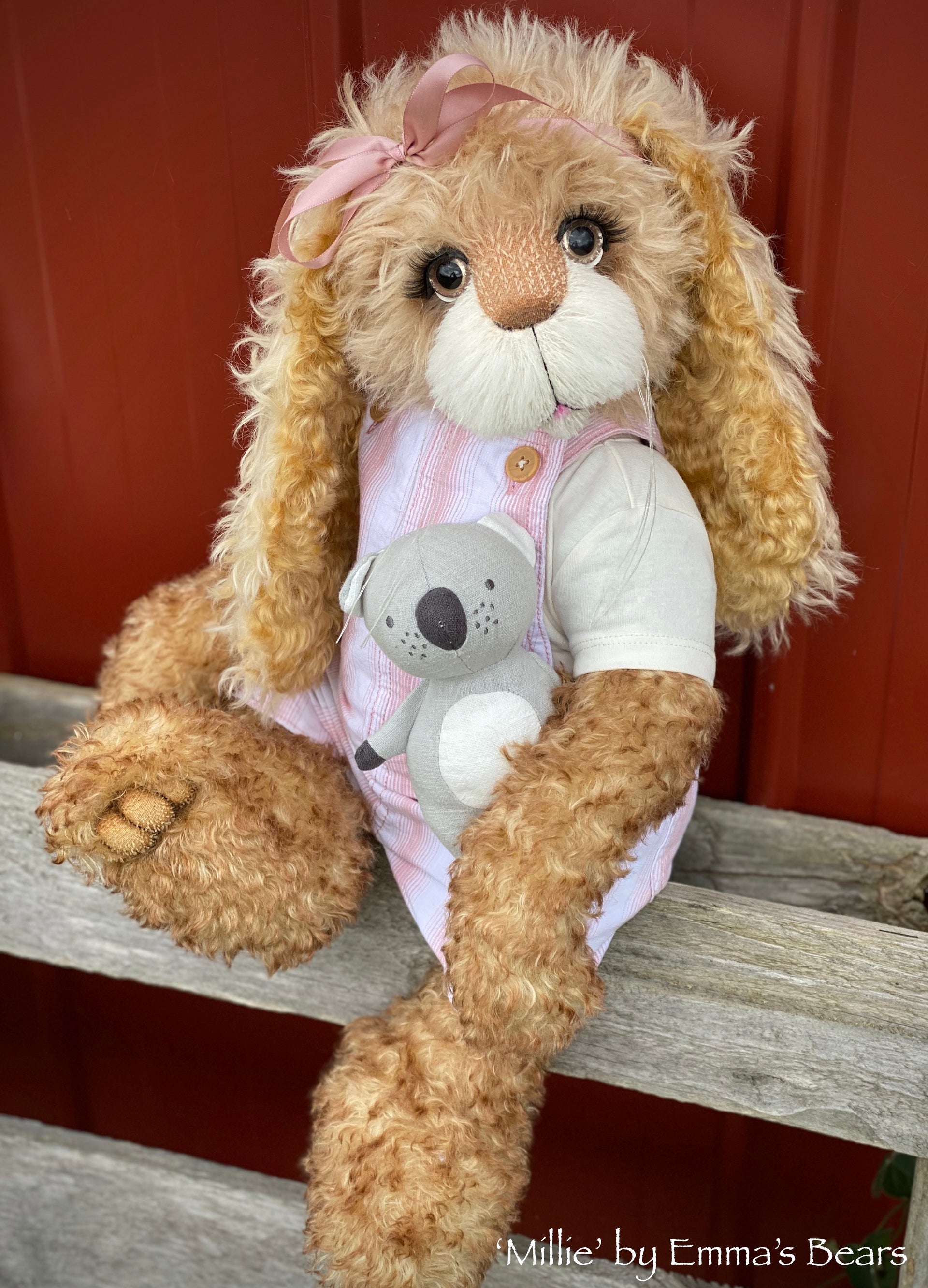 Millie - 21" Kid Mohair Toddler Artist BUNNY by Emma's Bears - OOAK