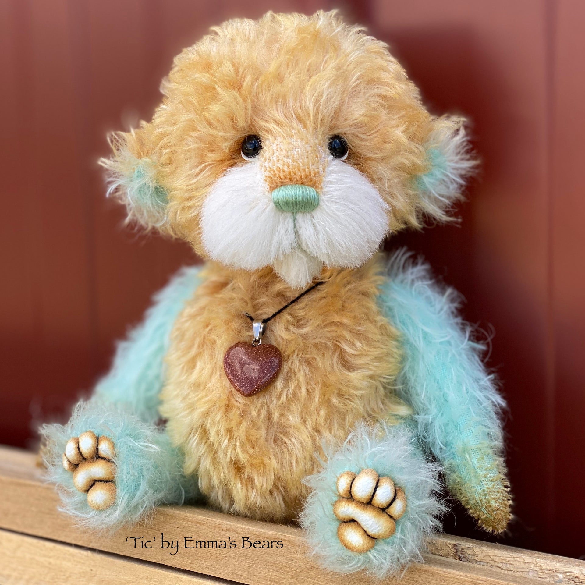 Tic - 8" Hand-Dyed Mohair and Alpaca Artist Bear by Emma's Bears - OOAK in a Limited Series