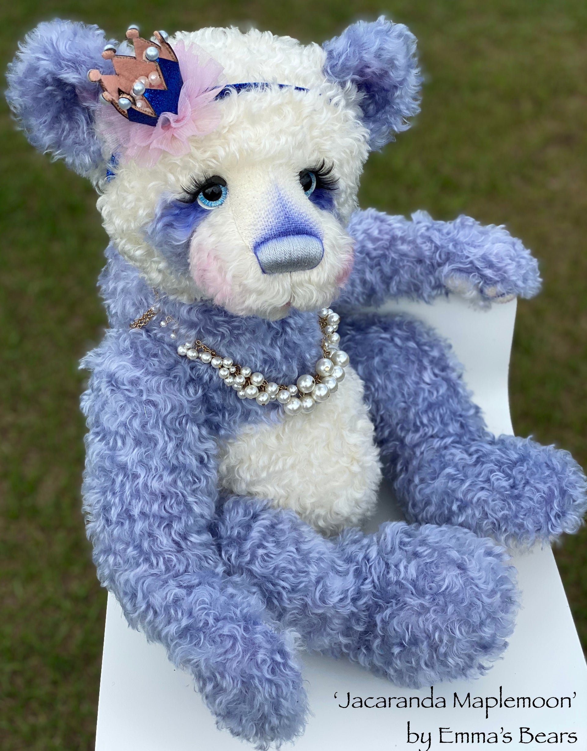 Jacaranda Maplemoon - 25" Hand Dyed Kid Mohair Artist PANDA by Emma's Bears - OOAK