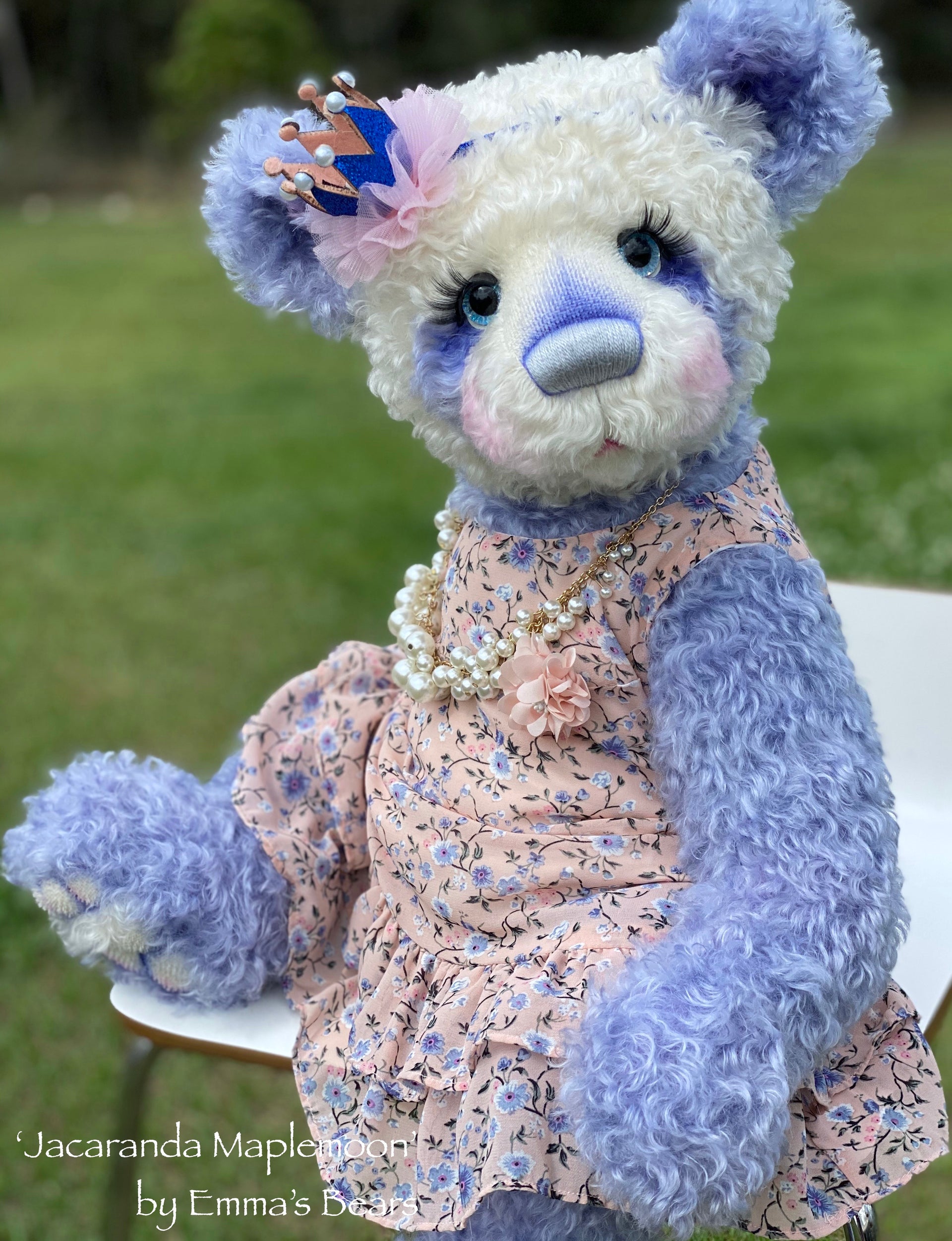 Jacaranda Maplemoon - 25" Hand Dyed Kid Mohair Artist PANDA by Emma's Bears - OOAK