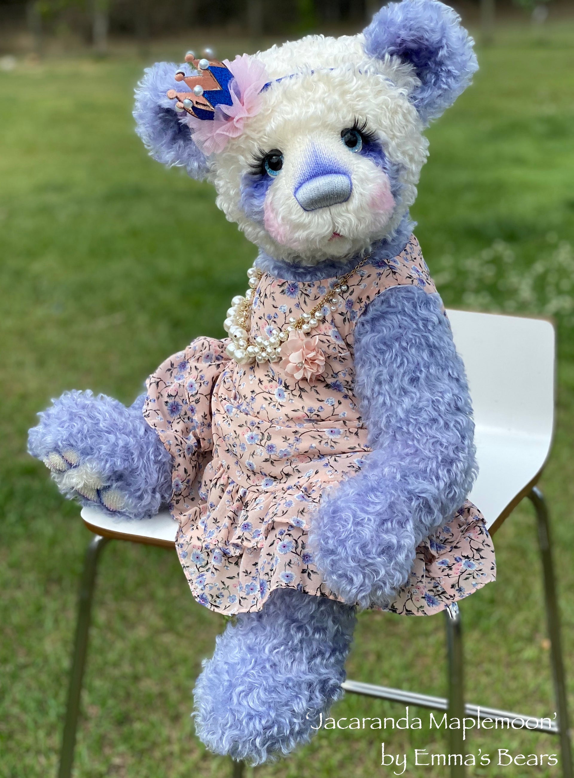 Jacaranda Maplemoon - 25" Hand Dyed Kid Mohair Artist PANDA by Emma's Bears - OOAK