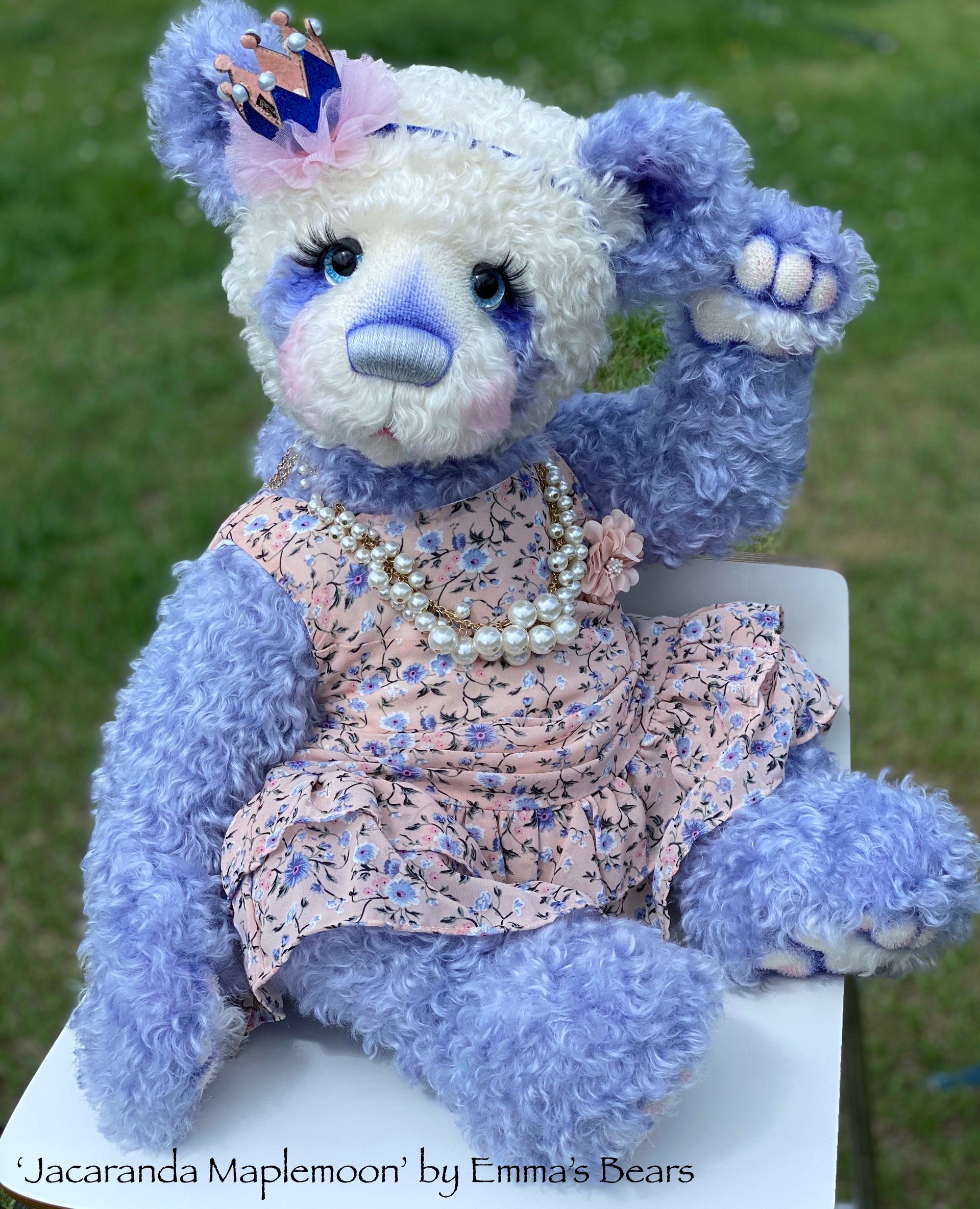 Jacaranda Maplemoon - 25" Hand Dyed Kid Mohair Artist PANDA by Emma's Bears - OOAK