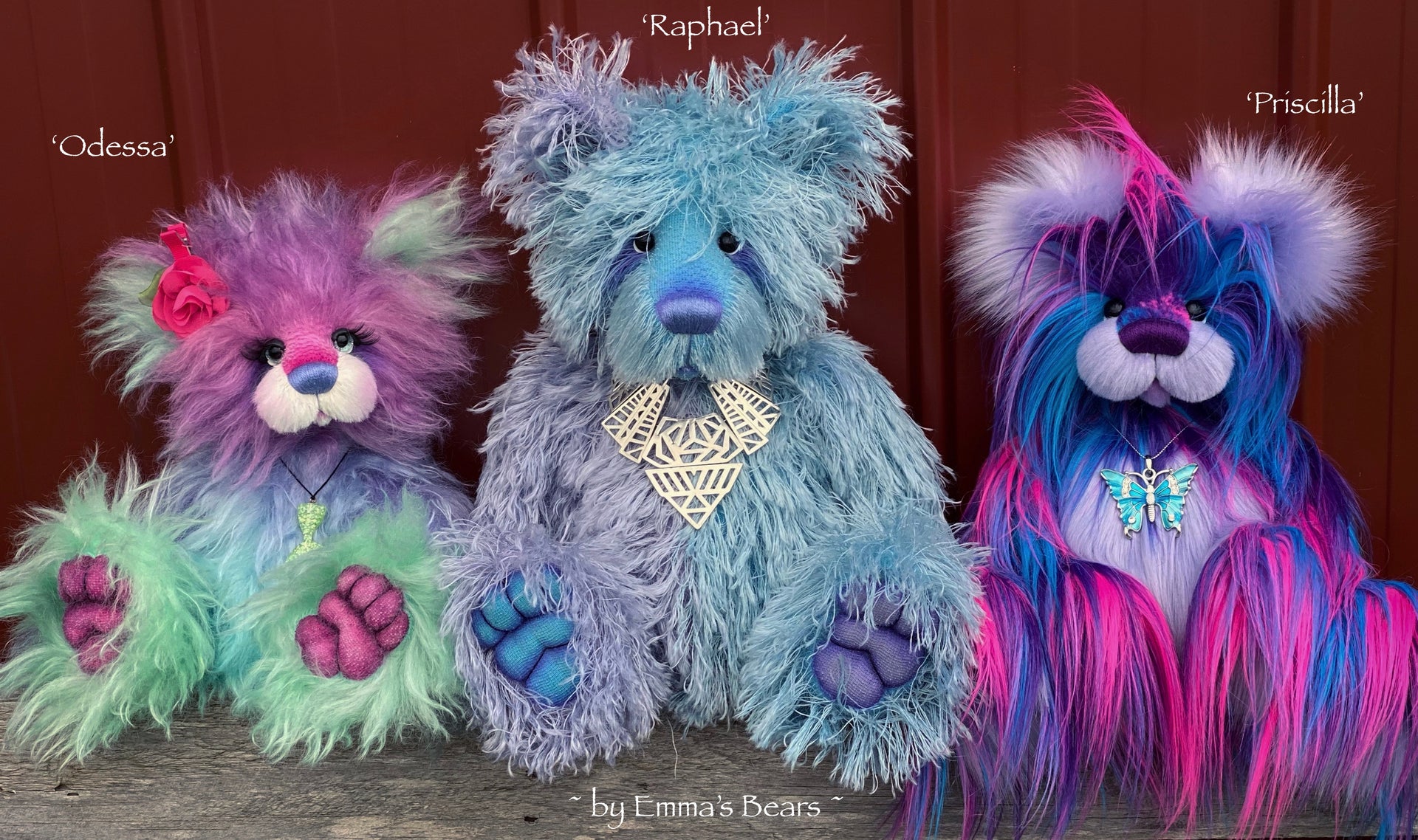 Odessa - 15IN hand dyed mohair bear by Emmas Bears - OOAK