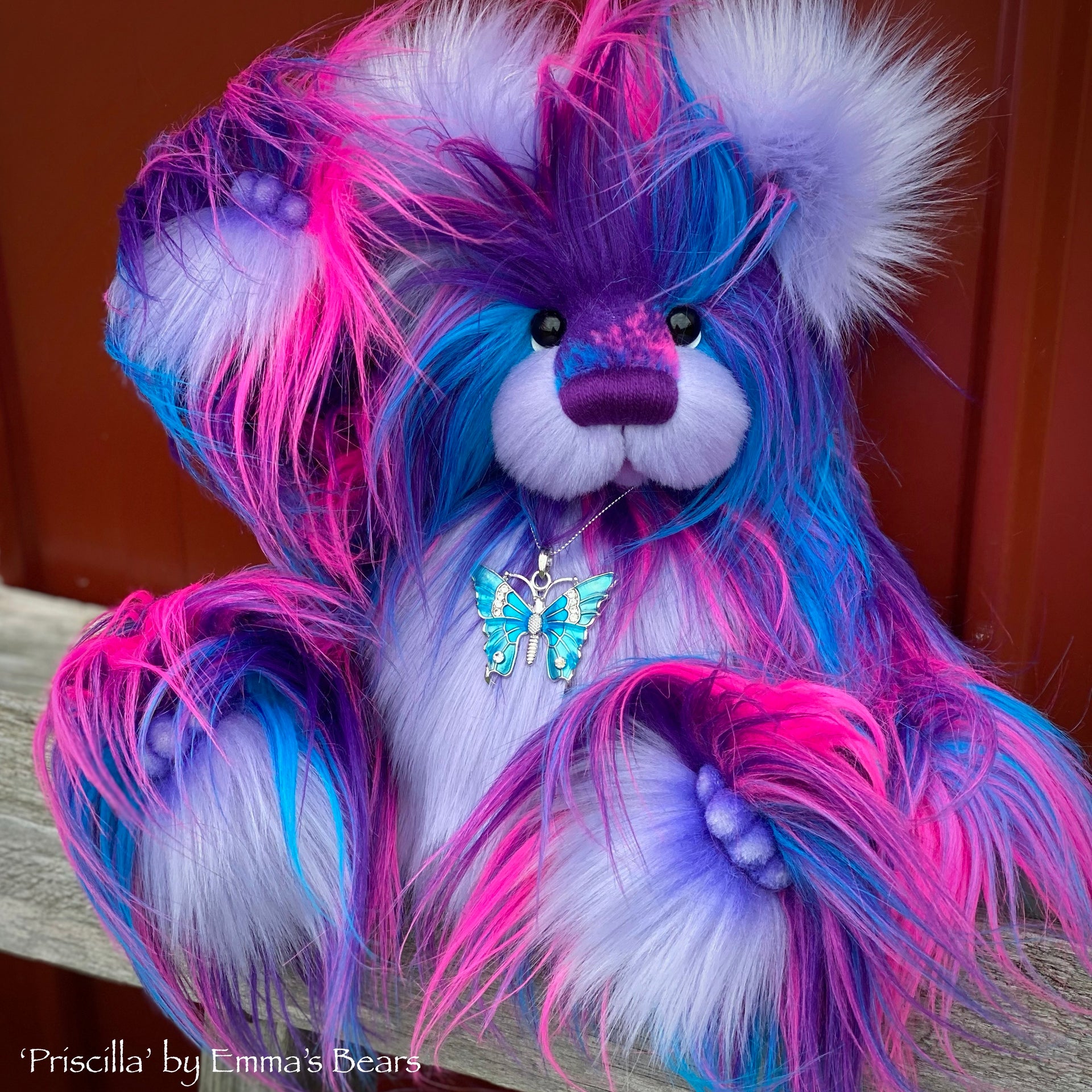 Priscilla - 15" faux fur Artist Bear by Emma's Bears - OOAK