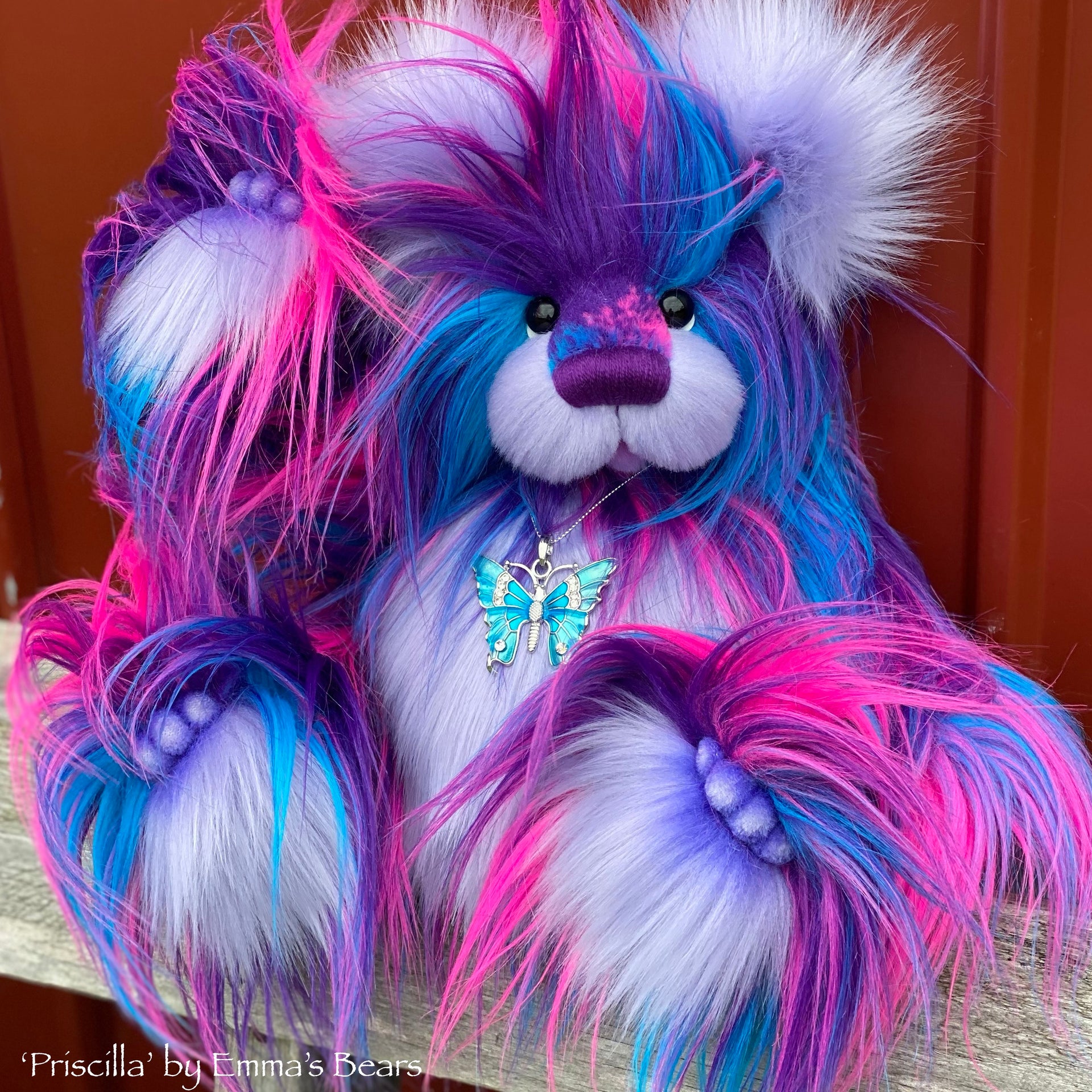 Priscilla - 15" faux fur Artist Bear by Emma's Bears - OOAK