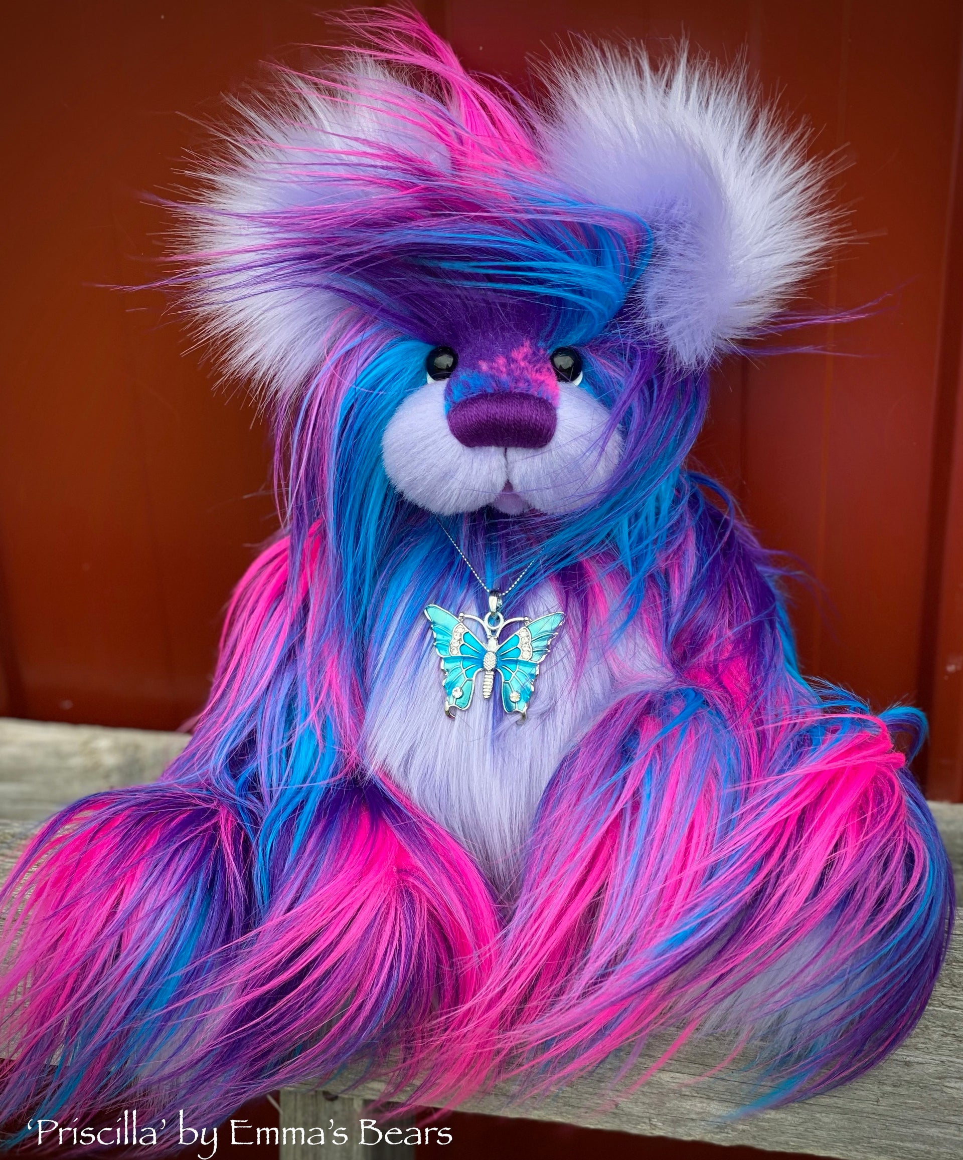 Priscilla - 15" faux fur Artist Bear by Emma's Bears - OOAK