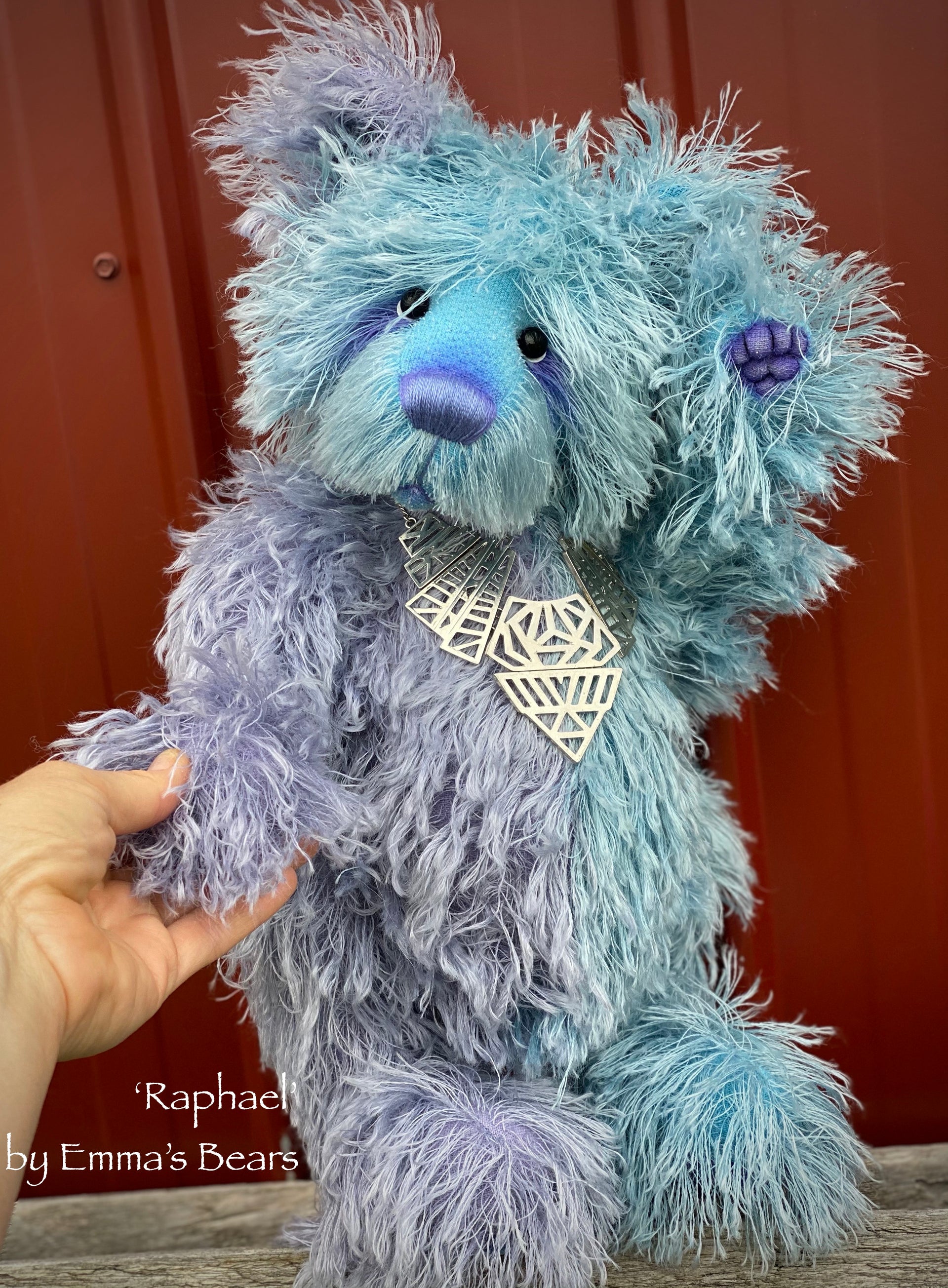 Raphael - 17IN hand dyed string mohair bear by Emmas Bears - OOAK