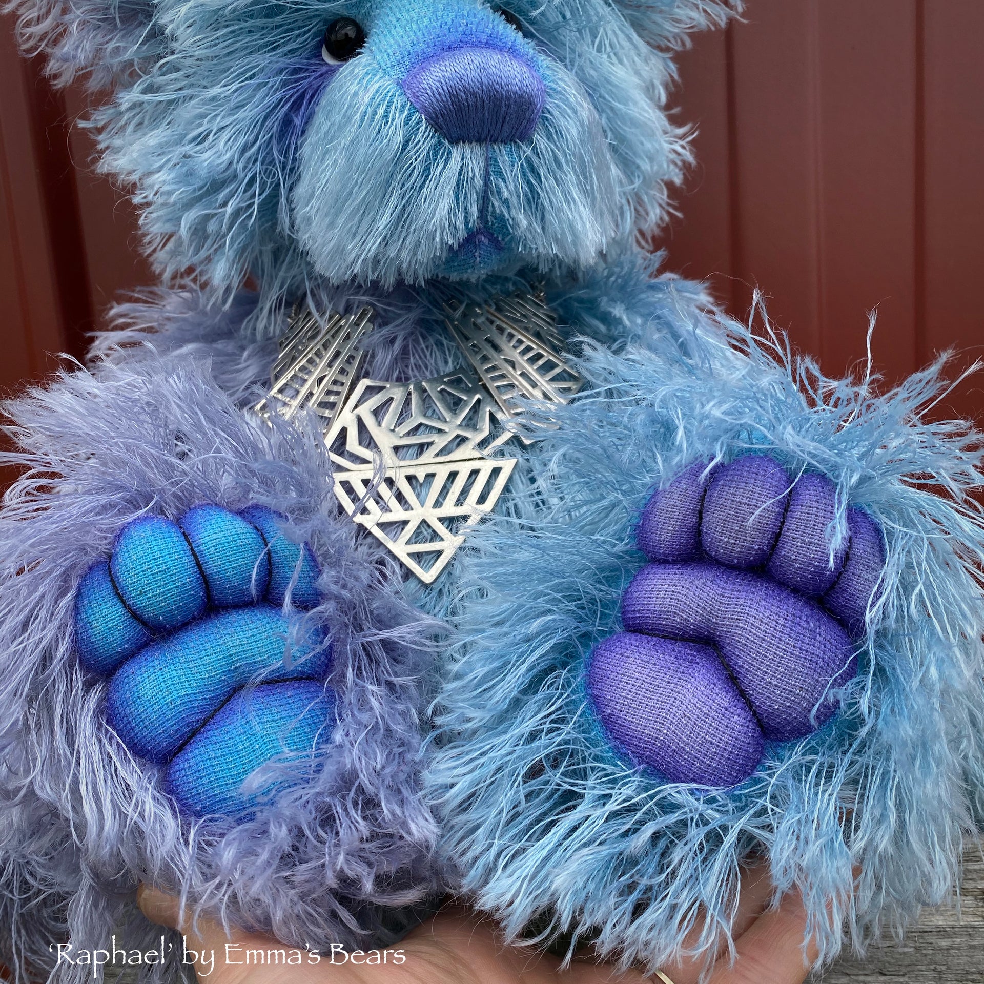 Raphael - 17IN hand dyed string mohair bear by Emmas Bears - OOAK