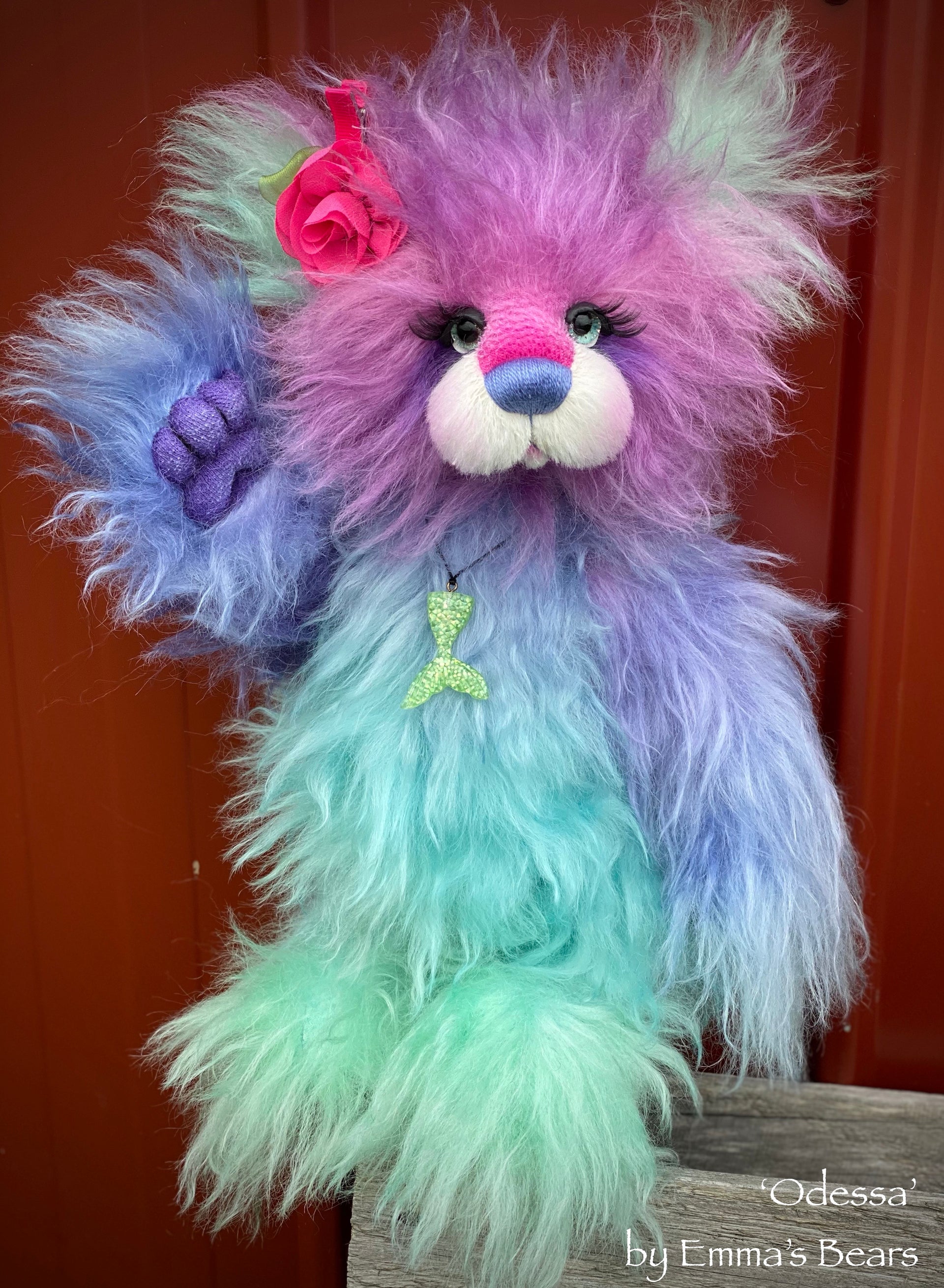 Odessa - 15IN hand dyed mohair bear by Emmas Bears - OOAK