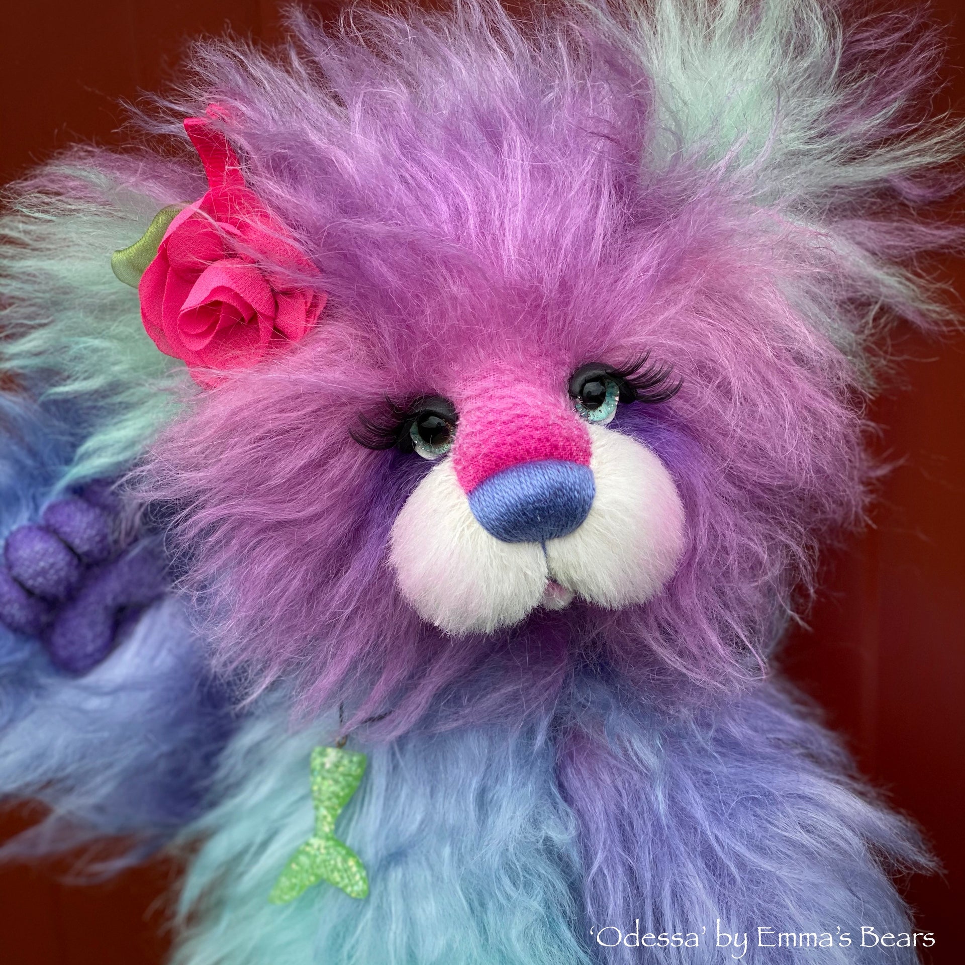 Odessa - 15IN hand dyed mohair bear by Emmas Bears - OOAK