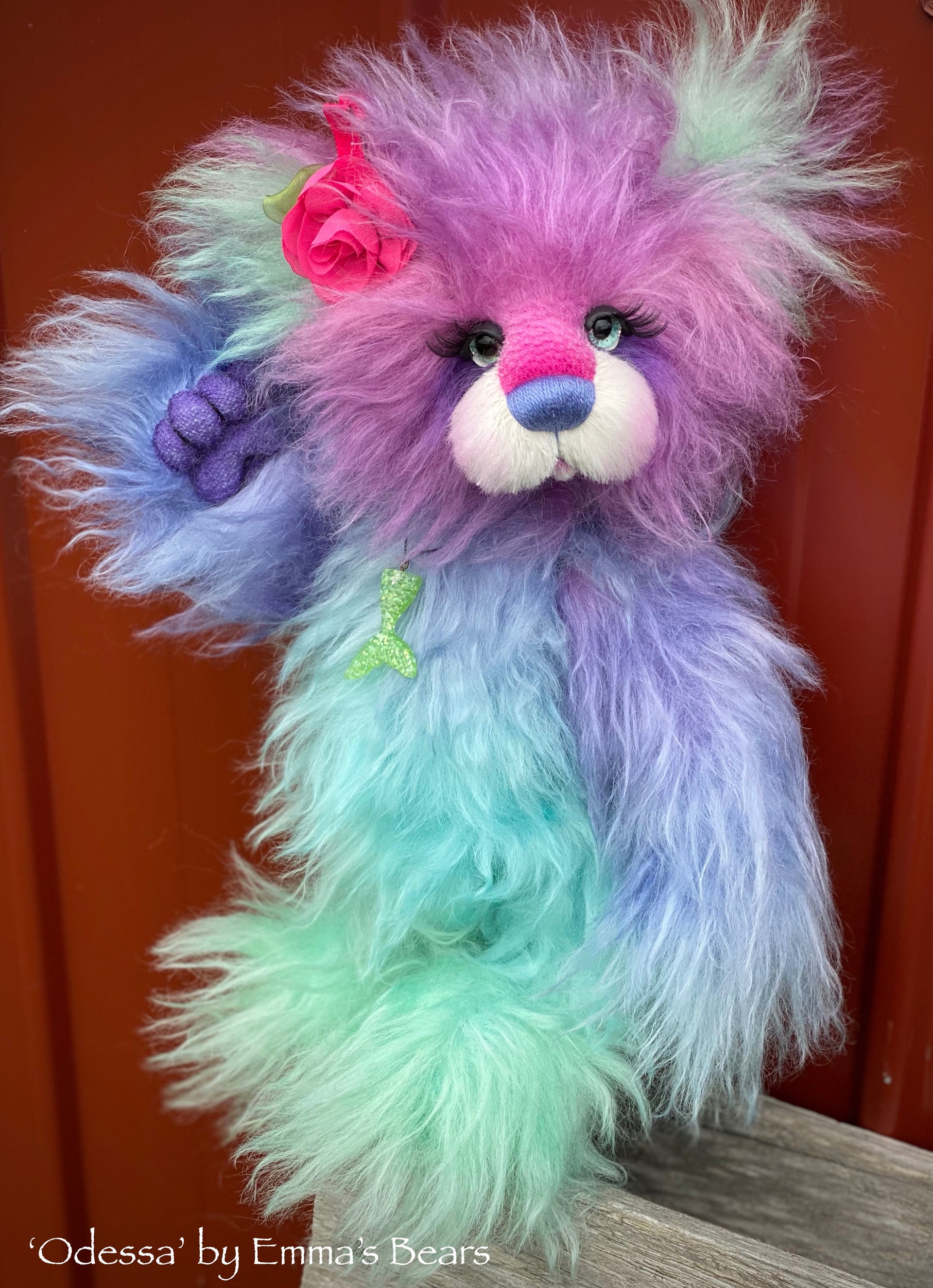 Odessa - 15IN hand dyed mohair bear by Emmas Bears - OOAK