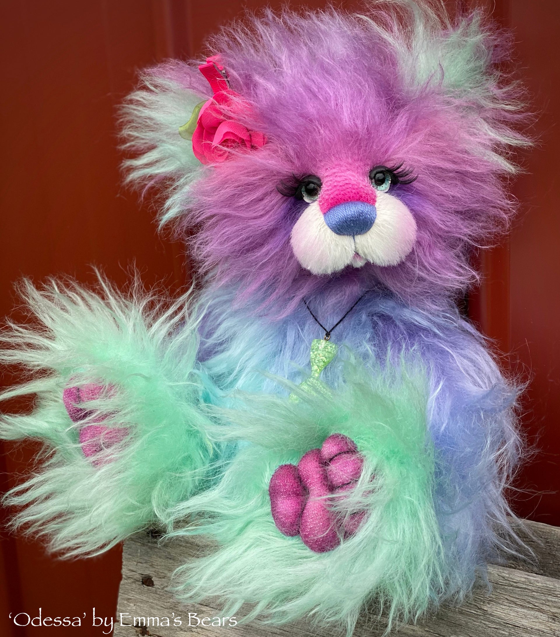 Odessa - 15IN hand dyed mohair bear by Emmas Bears - OOAK