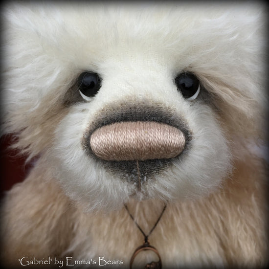 Gabriel - 16" mohair angelwing artist panda bear by Emmas Bears - OOAK