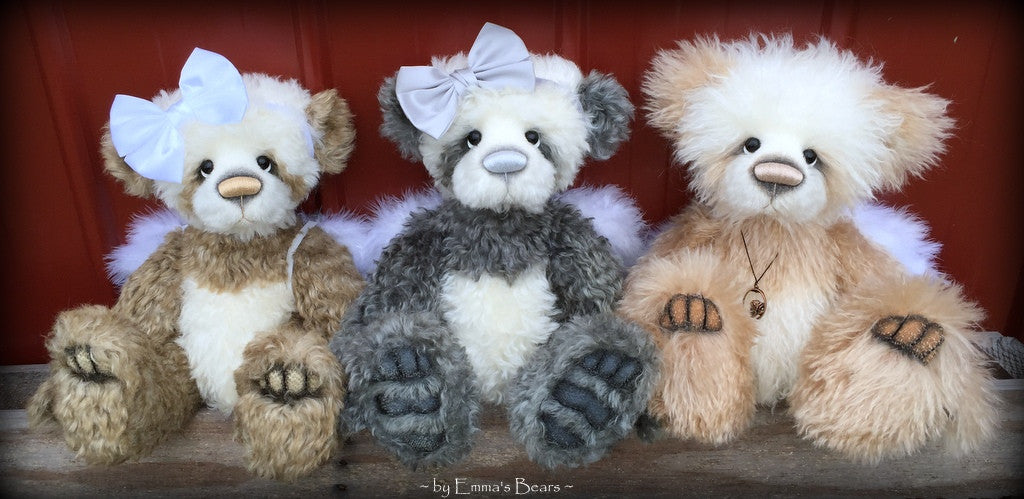 Gabriel - 16" mohair angelwing artist panda bear by Emmas Bears - OOAK