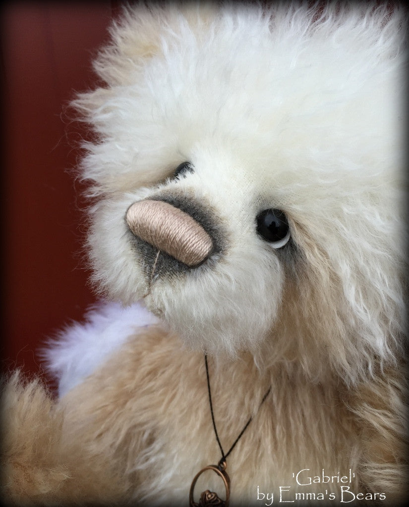 Gabriel - 16" mohair angelwing artist panda bear by Emmas Bears - OOAK