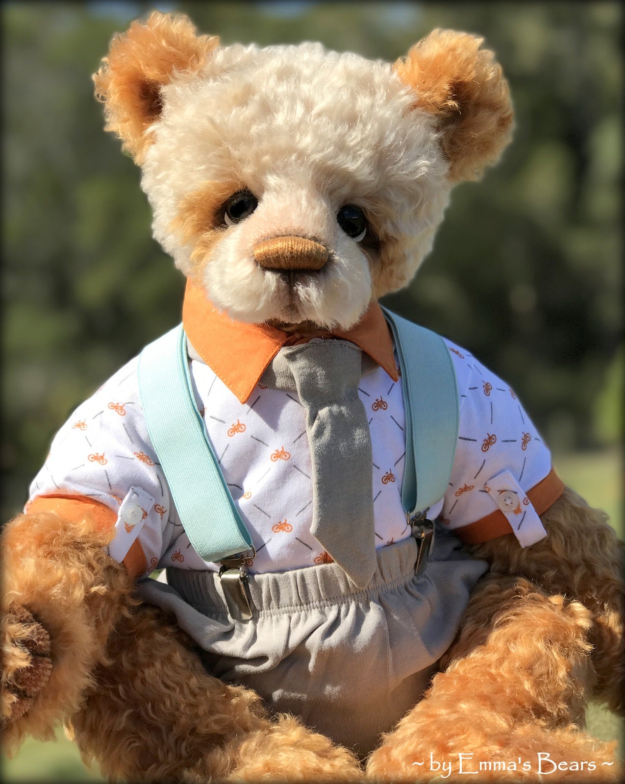 Toddler Bodhi Declan - 21in hand dyed MOHAIR Artist toddler style Panda Bear by Emmas Bears - OOAK