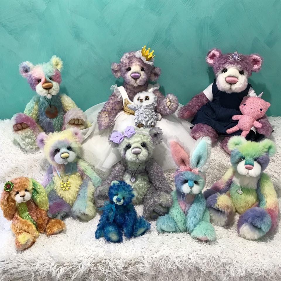 Gilmore - 18" Hand-Dyed rainbow Artist Bear by Emma's Bears - OOAK