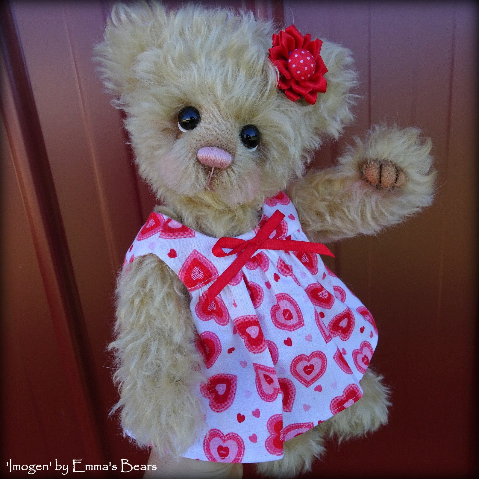 Imogen - 12" curly kid mohair artist bear by Emma's Bears  - OOAK