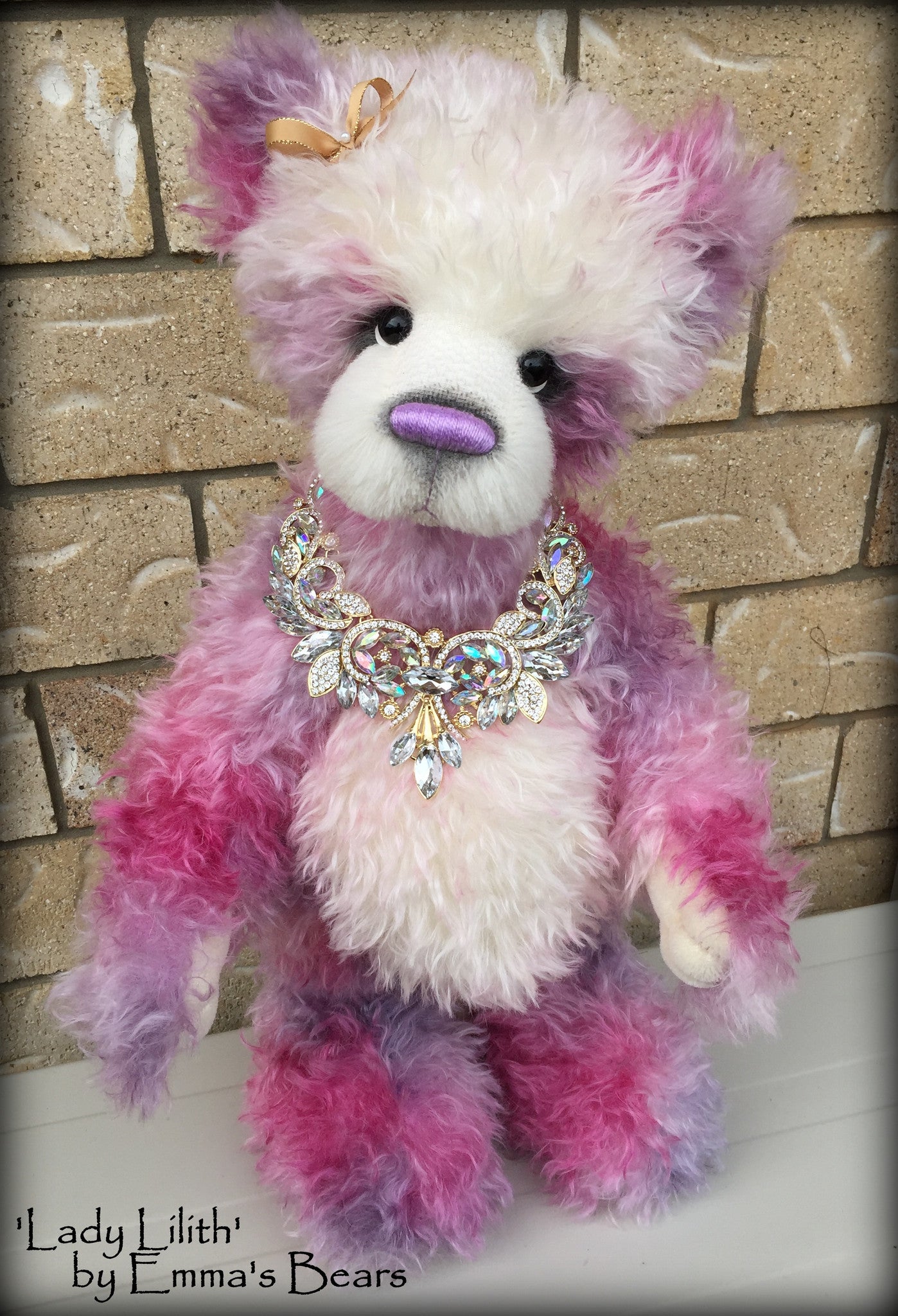 Lady Lilith - 22IN hand dyed mohair and alpaca bear by Emmas Bears - OOAK