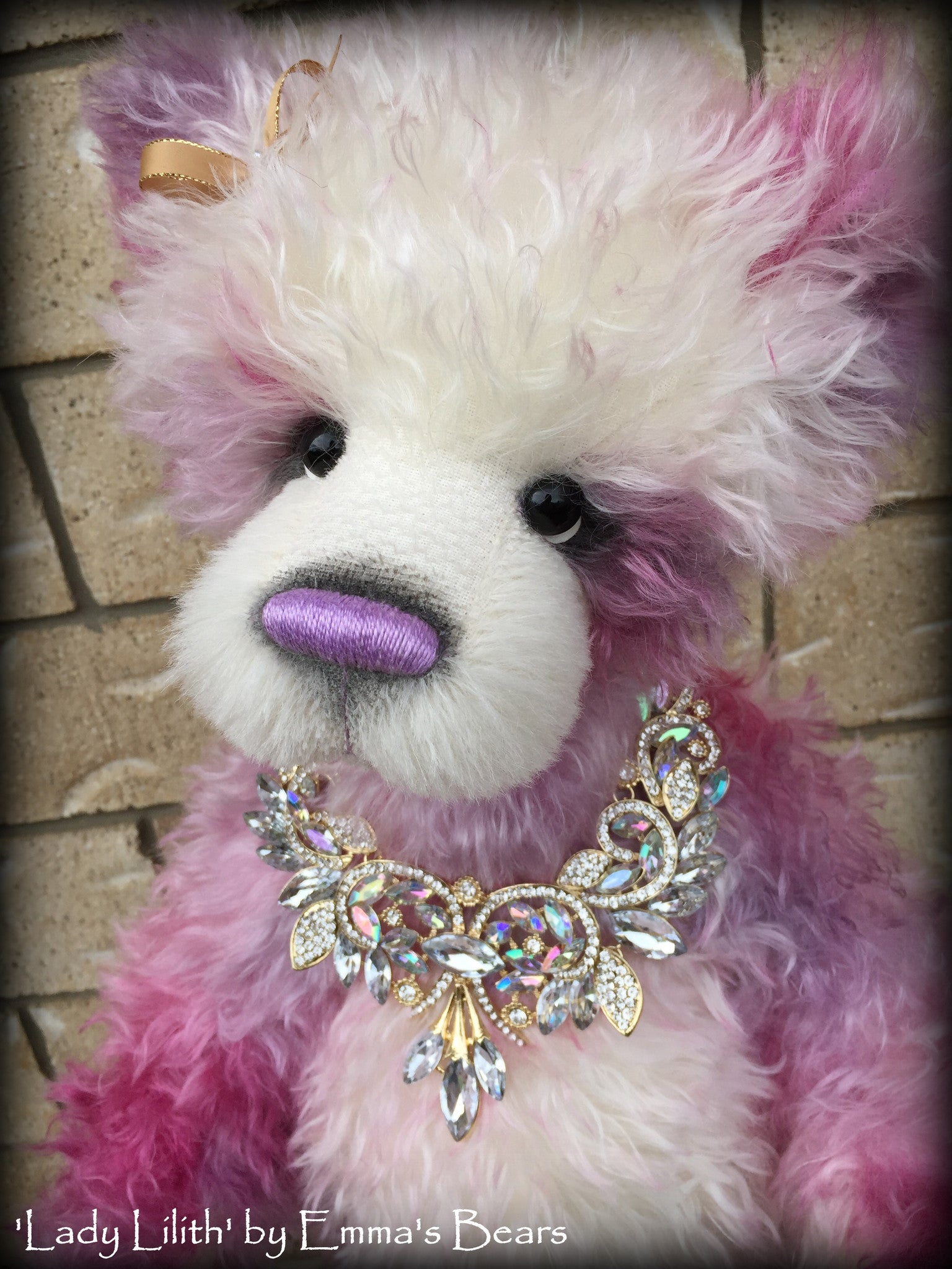 Lady Lilith - 22IN hand dyed mohair and alpaca bear by Emmas Bears - OOAK