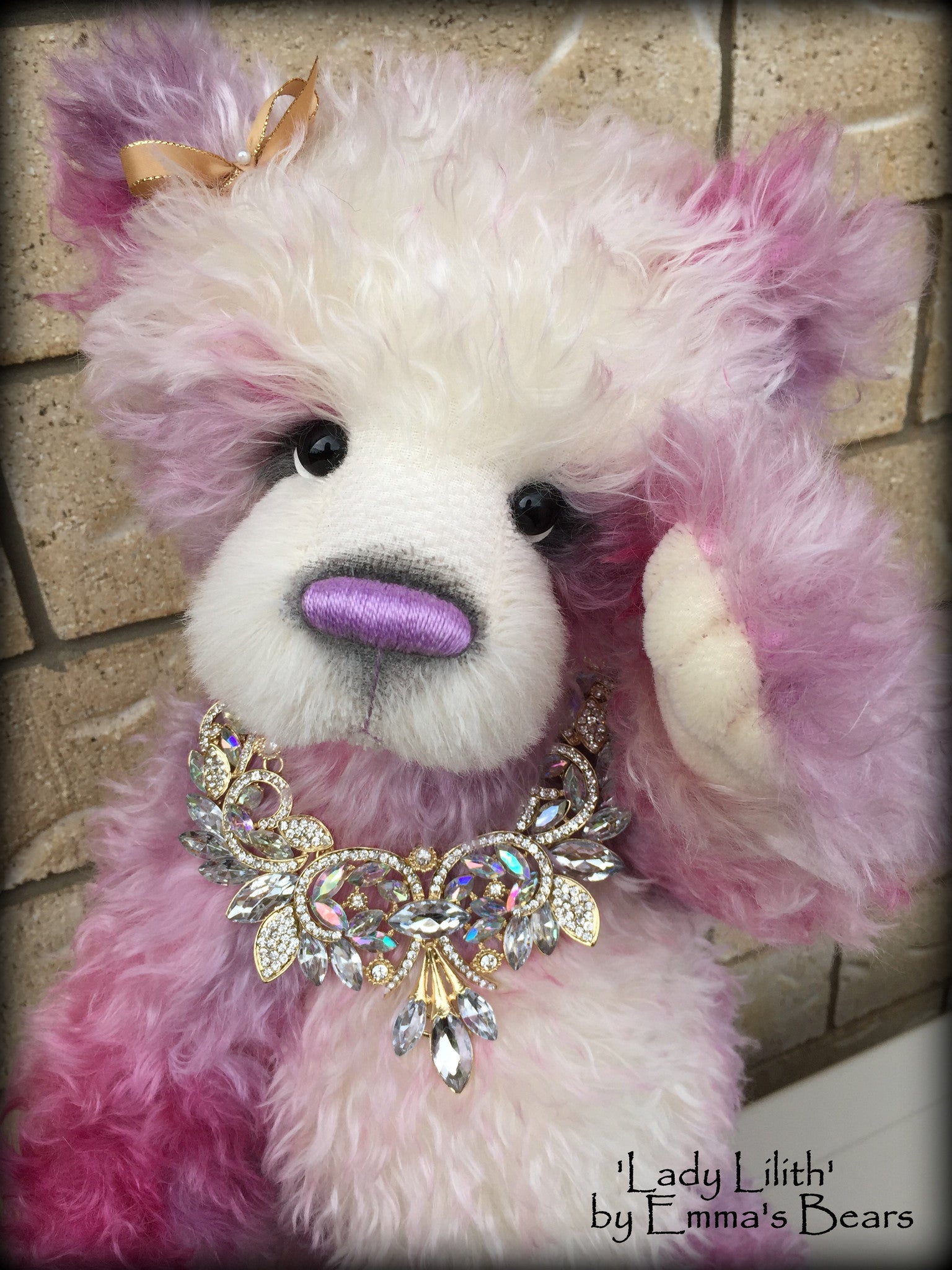 Lady Lilith - 22IN hand dyed mohair and alpaca bear by Emmas Bears - OOAK