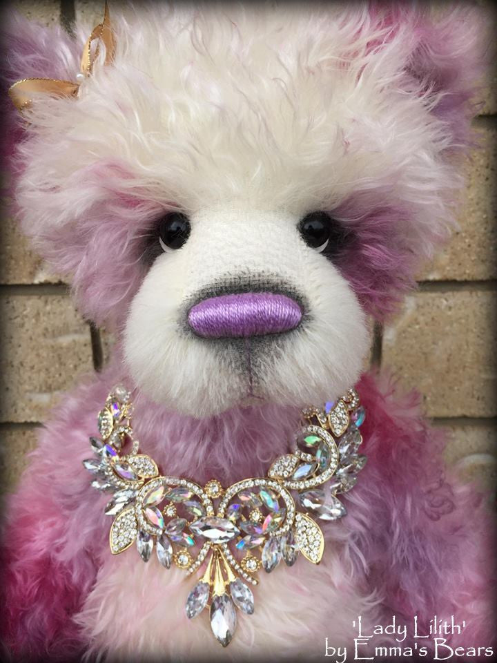 Lady Lilith - 22IN hand dyed mohair and alpaca bear by Emmas Bears - OOAK