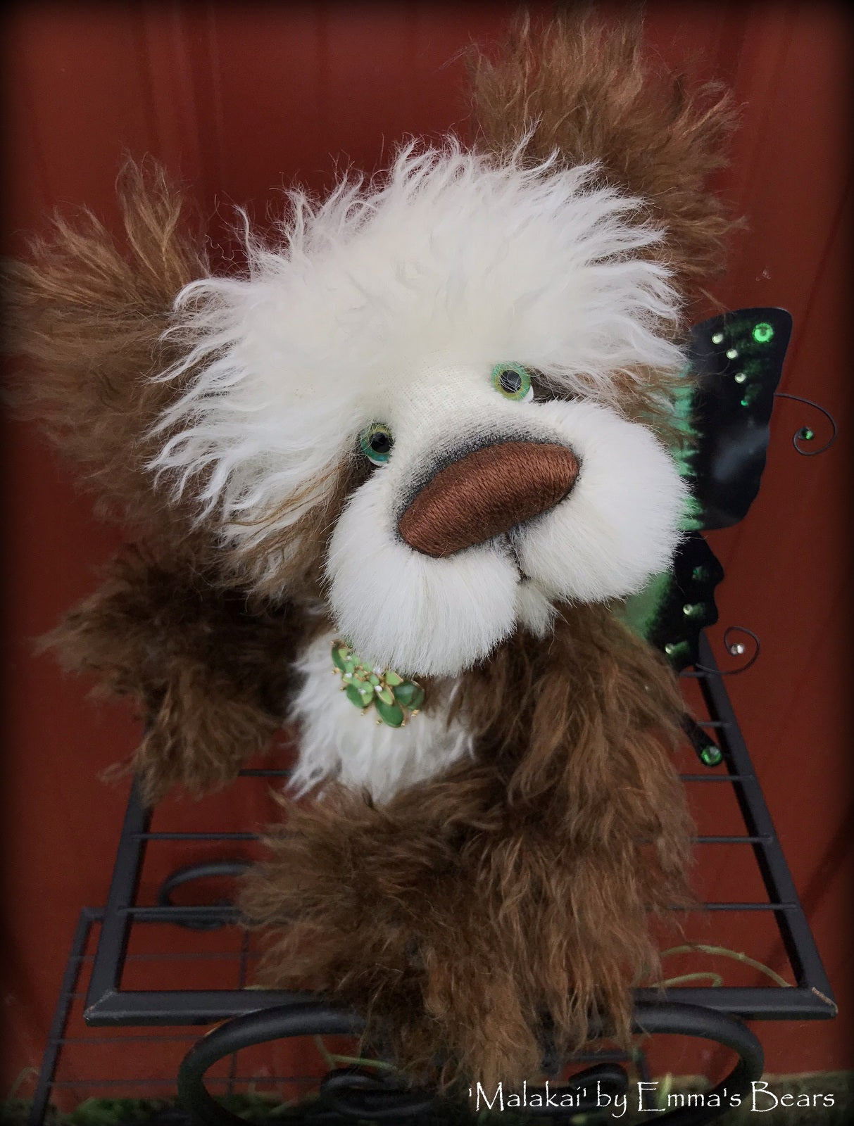 Malakai - 11" mohair and alpaca artist panda bear by Emmas Bears - OOAK