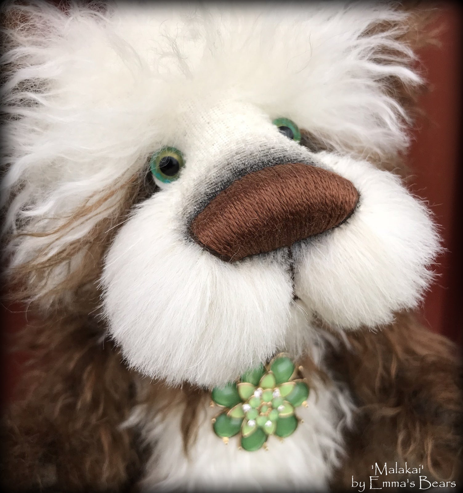 Malakai - 11" mohair and alpaca artist panda bear by Emmas Bears - OOAK