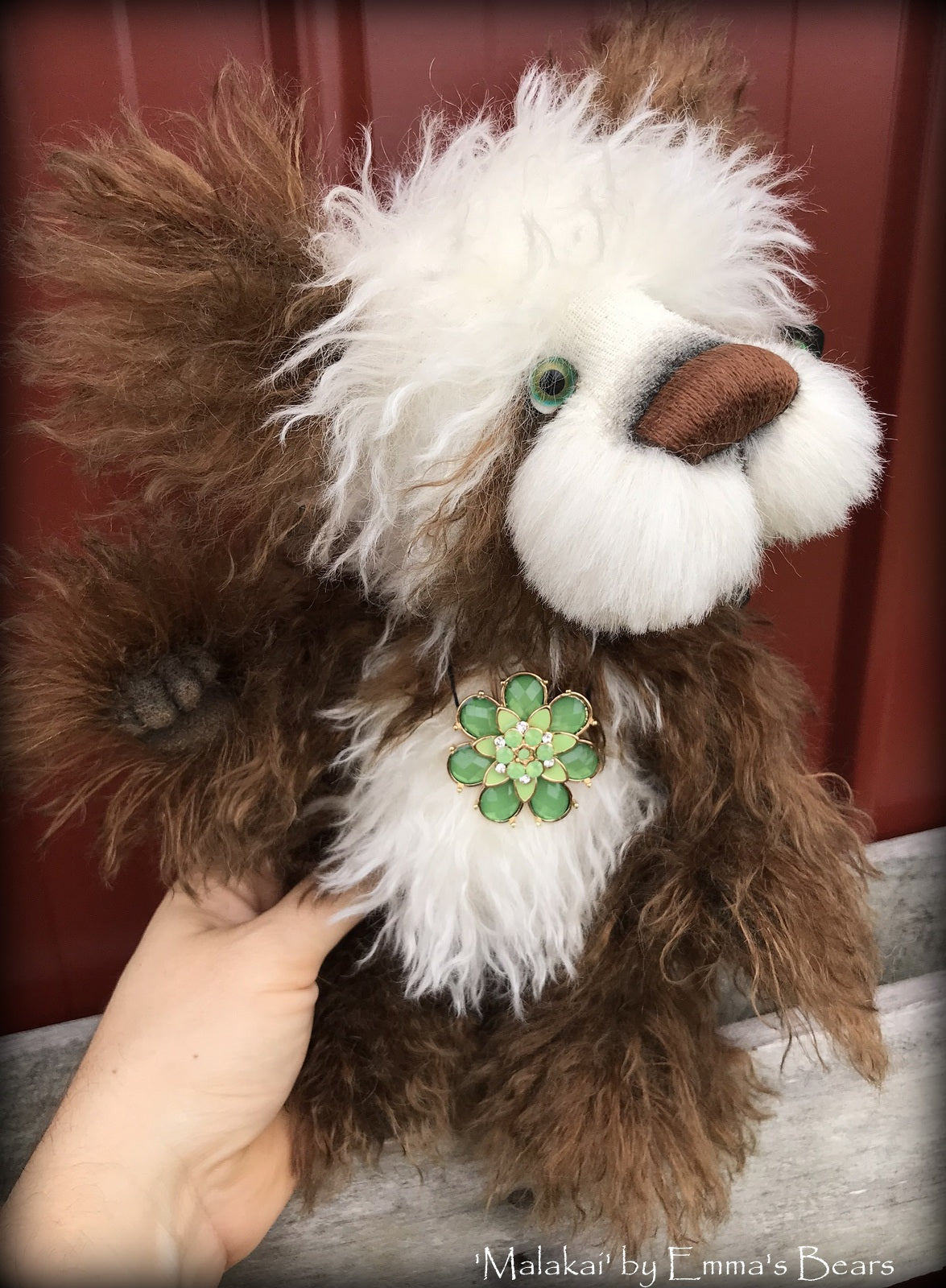 Malakai - 11" mohair and alpaca artist panda bear by Emmas Bears - OOAK