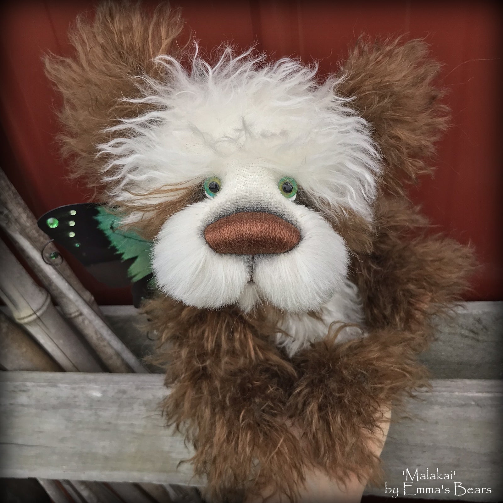 Malakai - 11" mohair and alpaca artist panda bear by Emmas Bears - OOAK