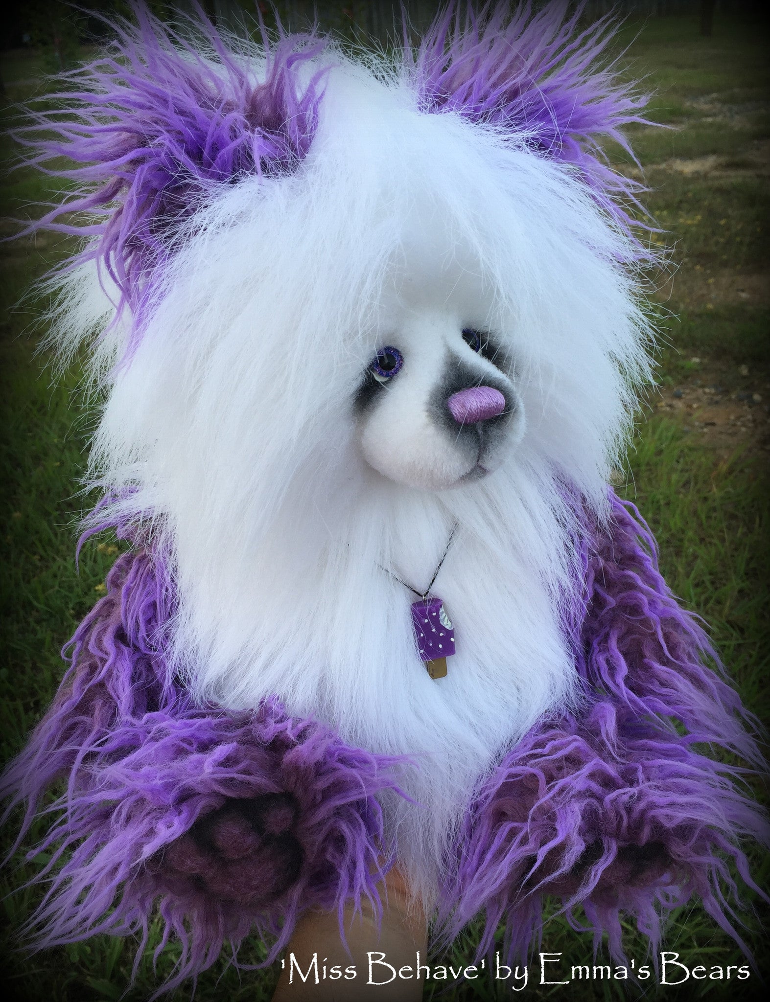 Miss Behave - 18" faux fur artist bear  - OOAK by Emma's Bears