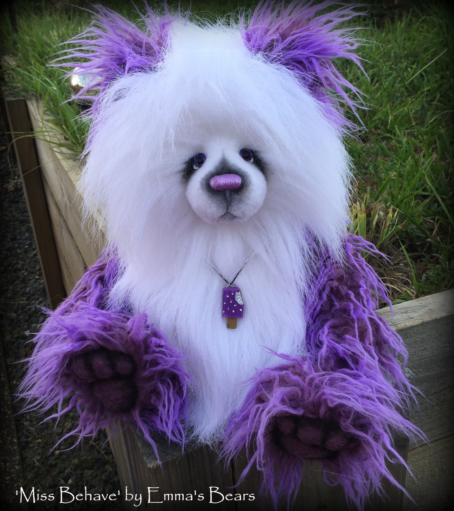 Miss Behave - 18" faux fur artist bear  - OOAK by Emma's Bears