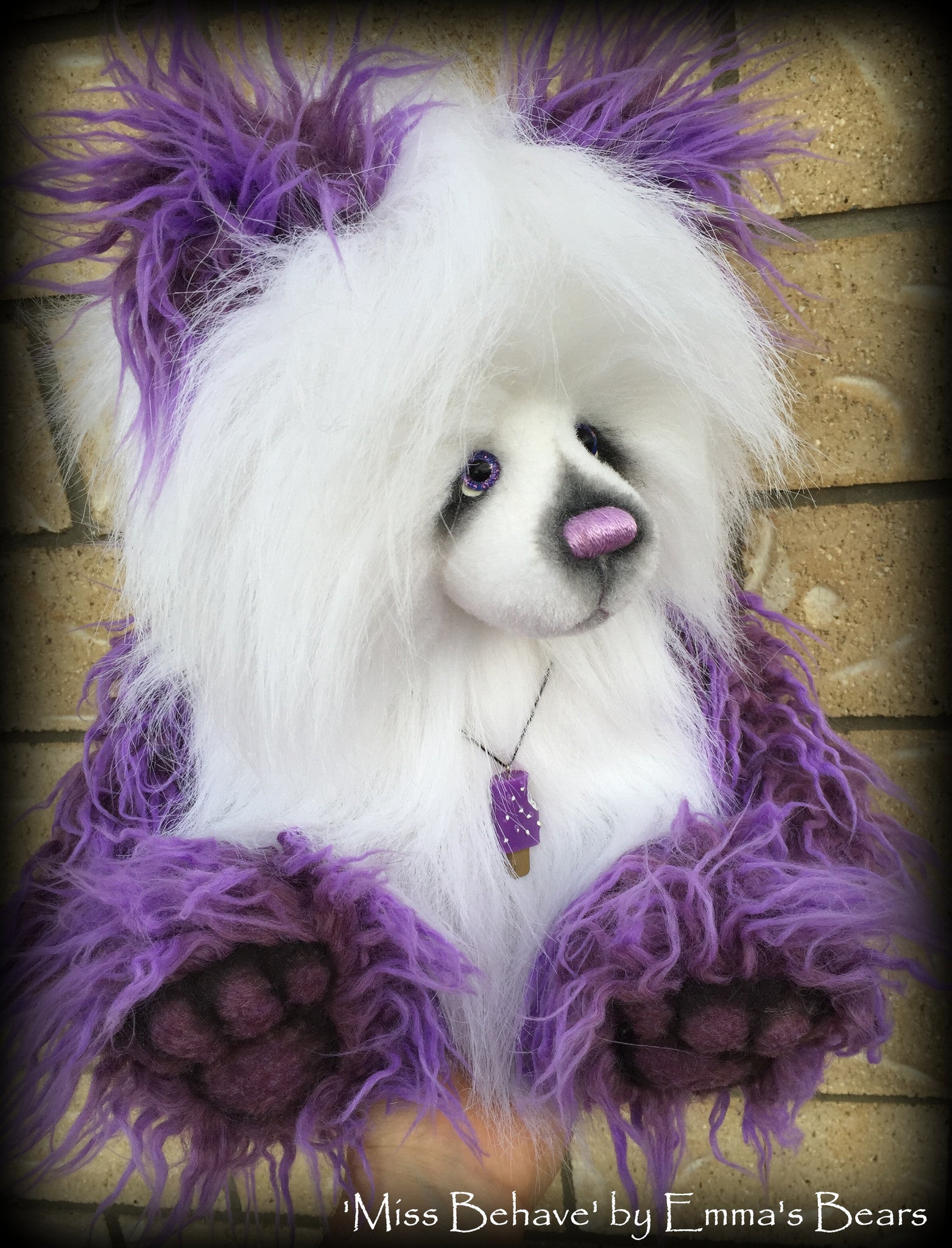 Miss Behave - 18" faux fur artist bear  - OOAK by Emma's Bears