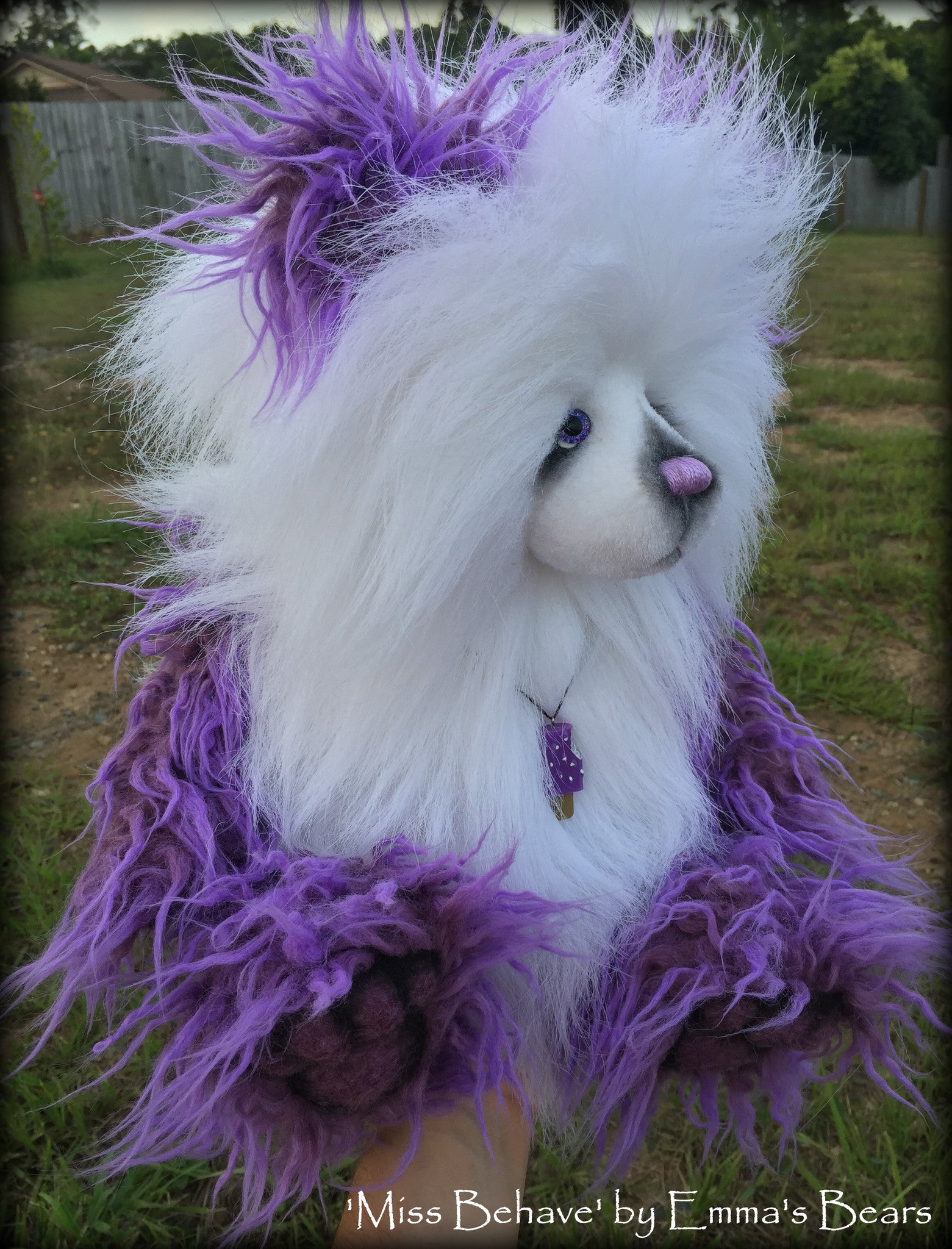 Miss Behave - 18" faux fur artist bear  - OOAK by Emma's Bears