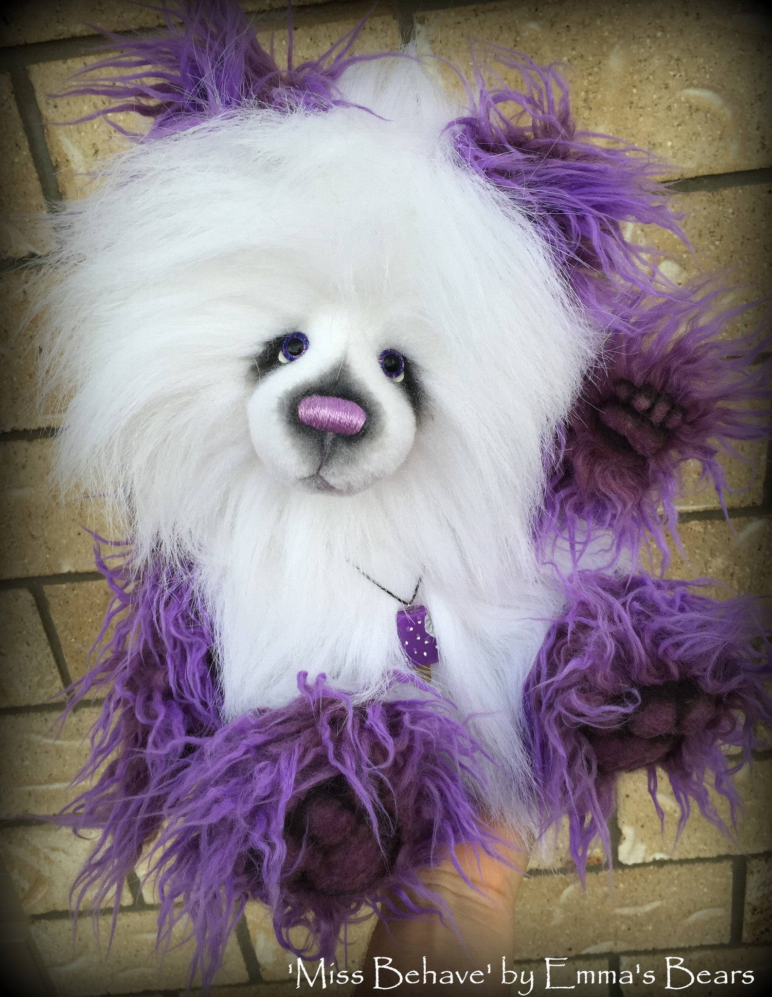 Miss Behave - 18" faux fur artist bear  - OOAK by Emma's Bears