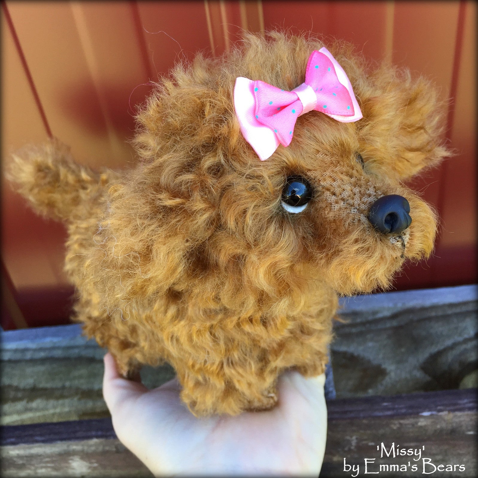 Missy Pup - 8IN mohair puppy soft sculpture by Emmas Bears - OOAK