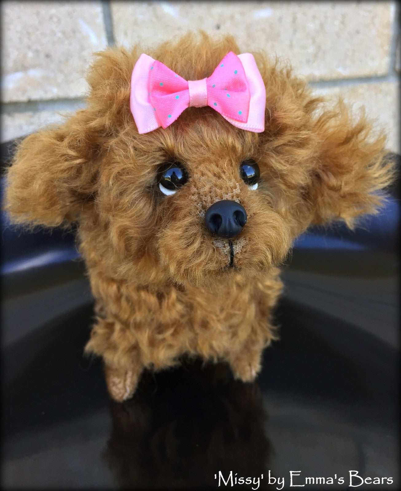 Missy Pup - 8IN mohair puppy soft sculpture by Emmas Bears - OOAK