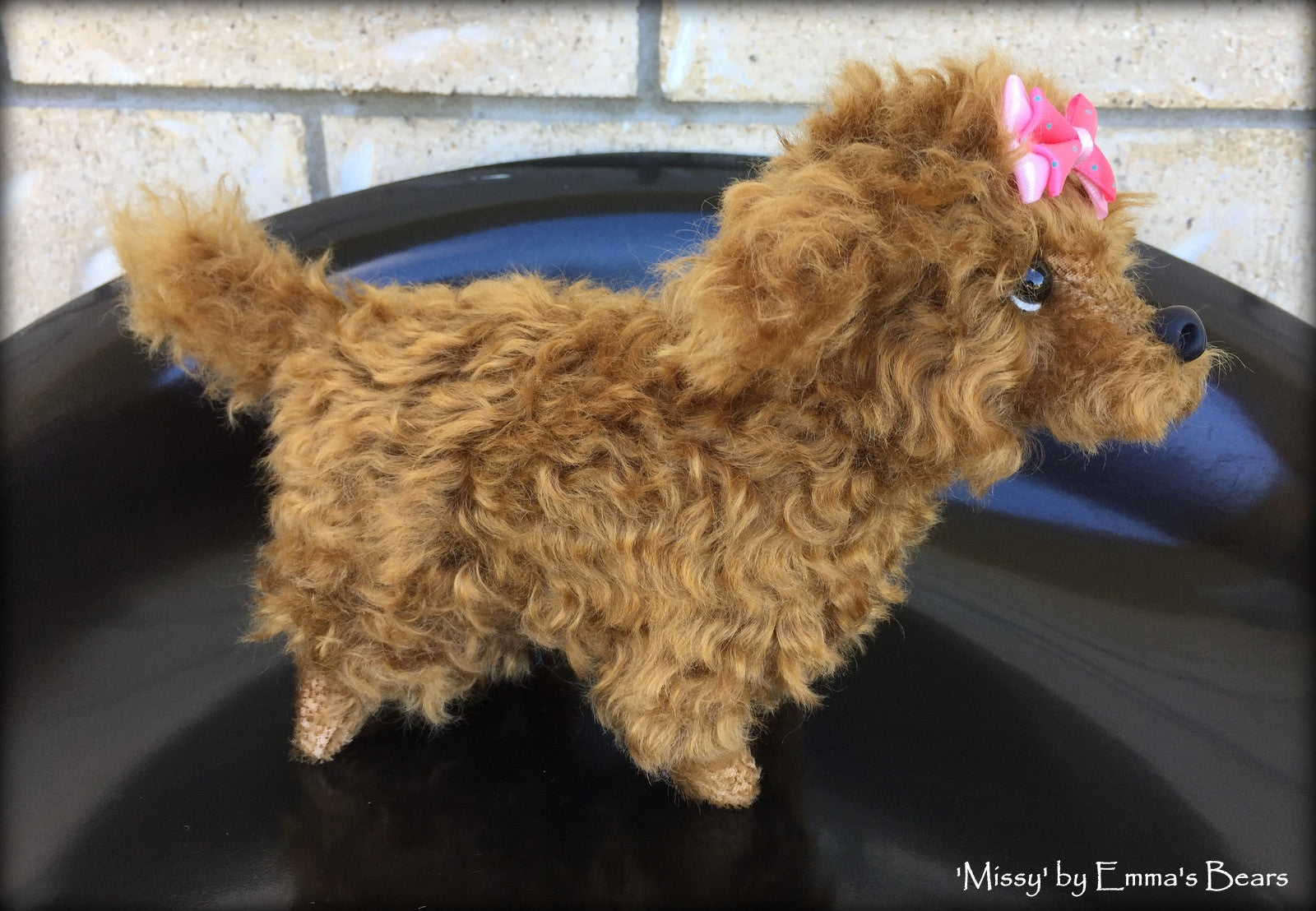 Missy Pup - 8IN mohair puppy soft sculpture by Emmas Bears - OOAK