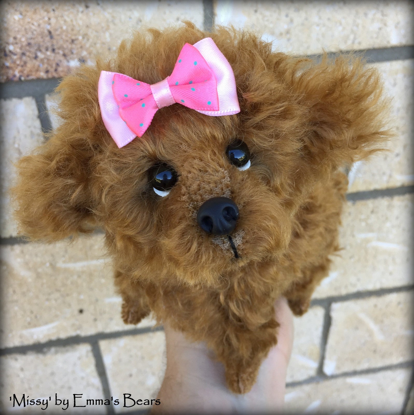 Missy Pup - 8IN mohair puppy soft sculpture by Emmas Bears - OOAK