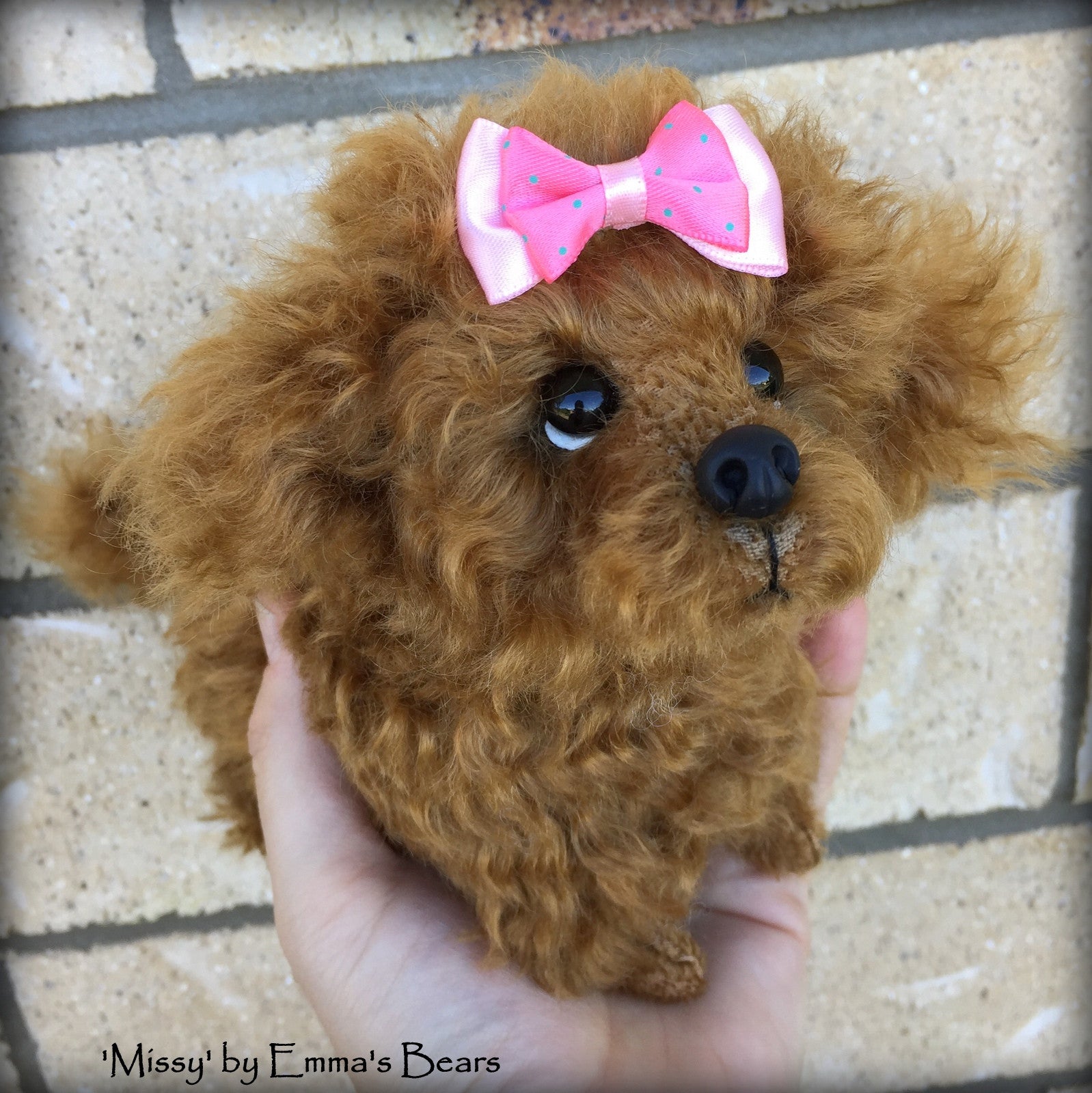 Missy Pup - 8IN mohair puppy soft sculpture by Emmas Bears - OOAK